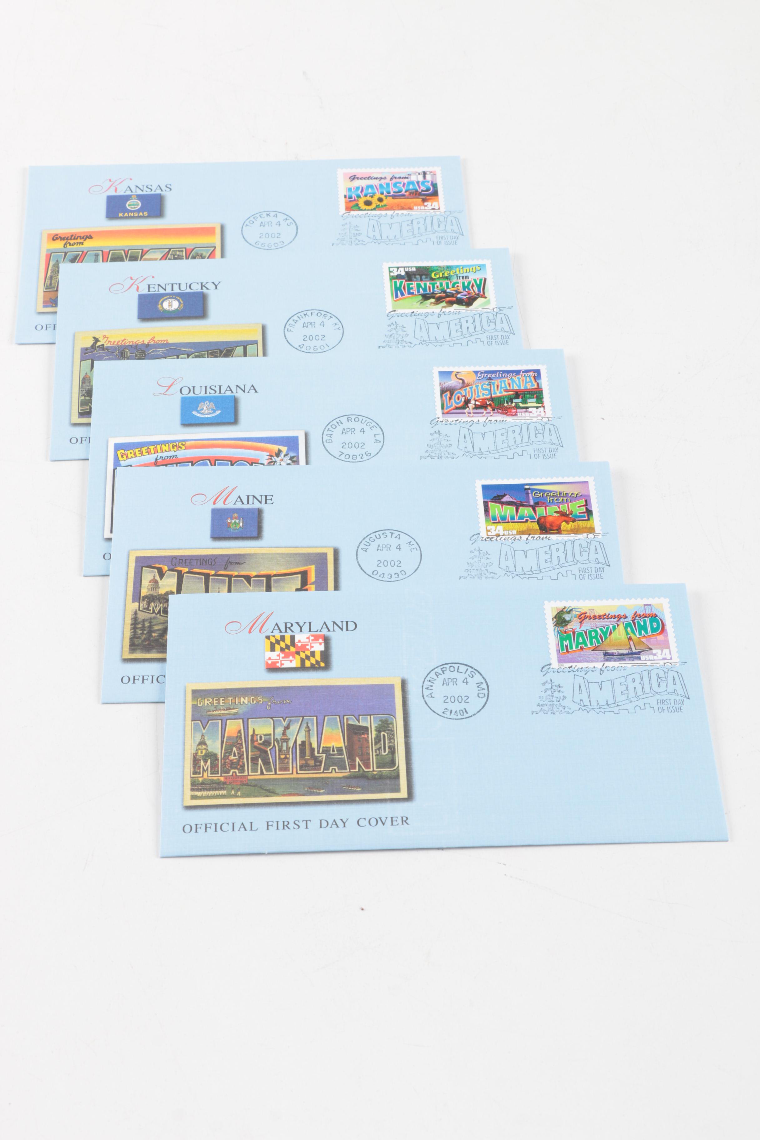 2002 "Greetings From America" Official First Day Cover Collection