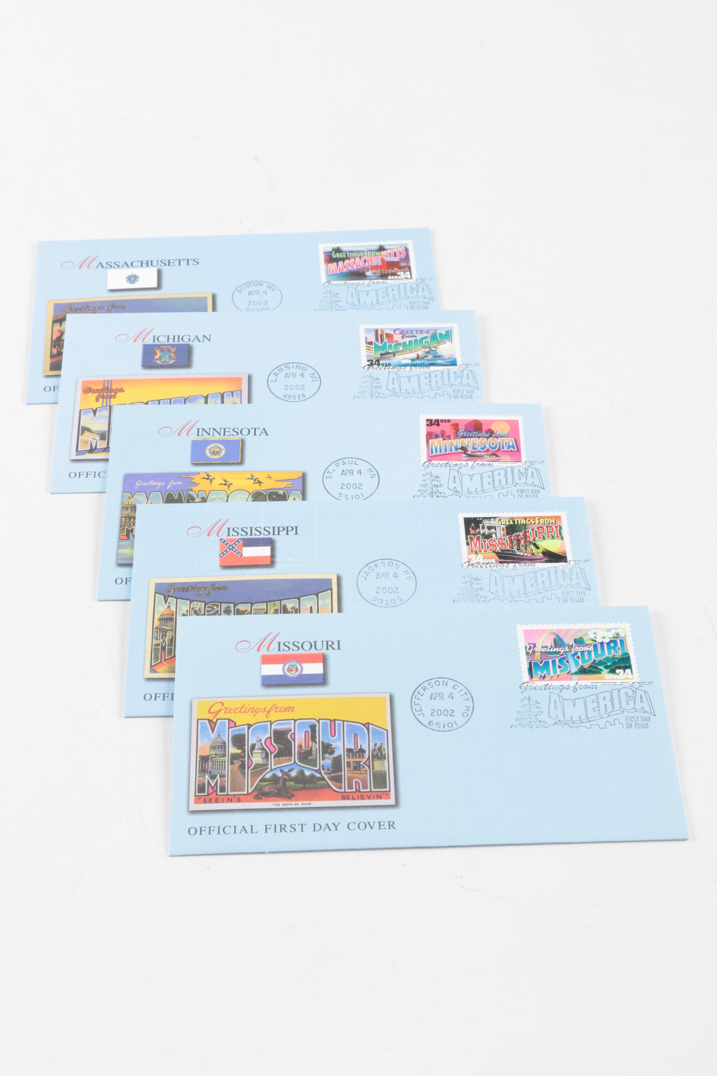 2002 "Greetings From America" Official First Day Cover Collection