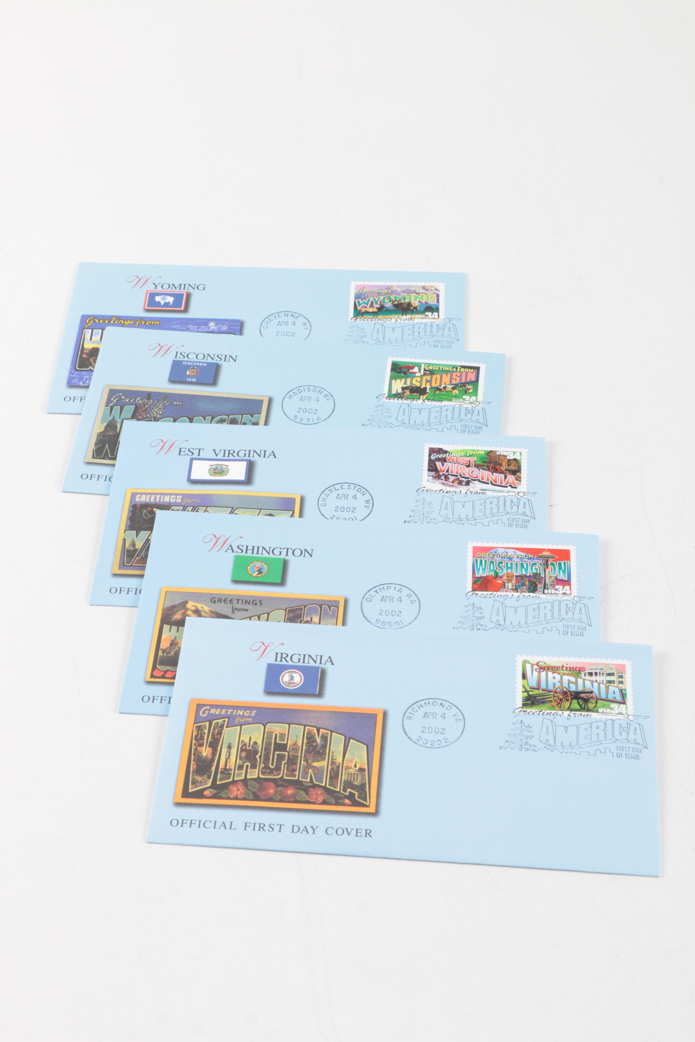 2002 "Greetings From America" Official First Day Cover Collection