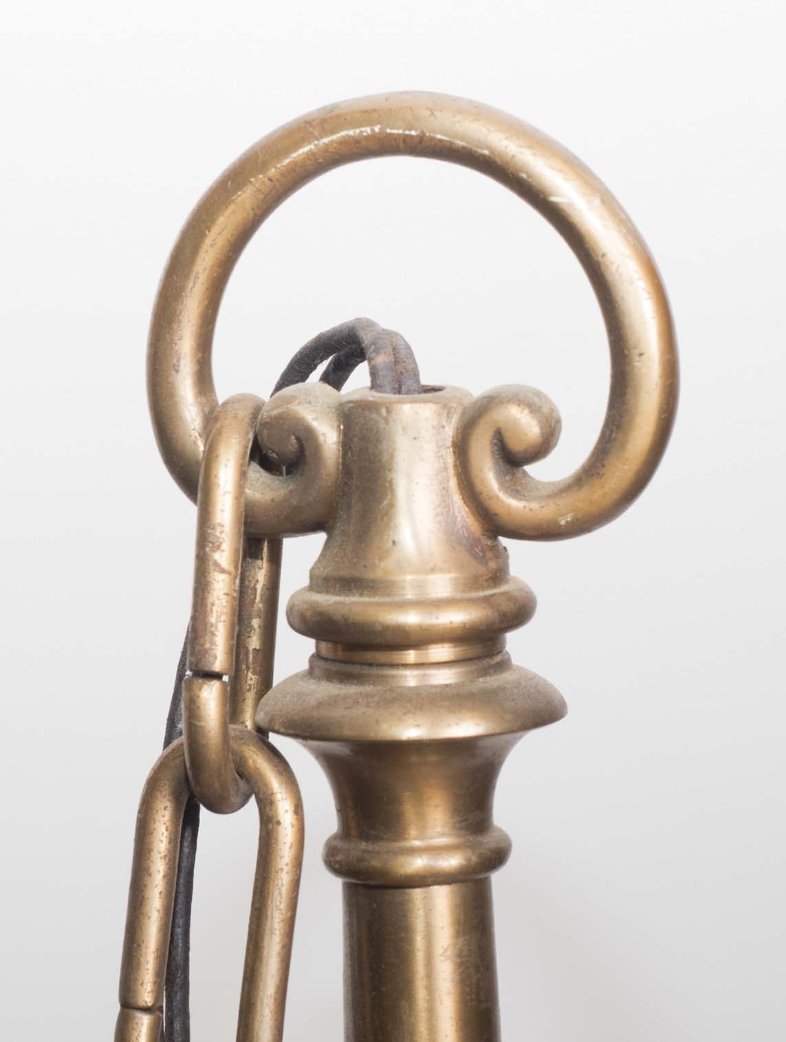 Pair of Georgian Style Brass Finished Chandeliers