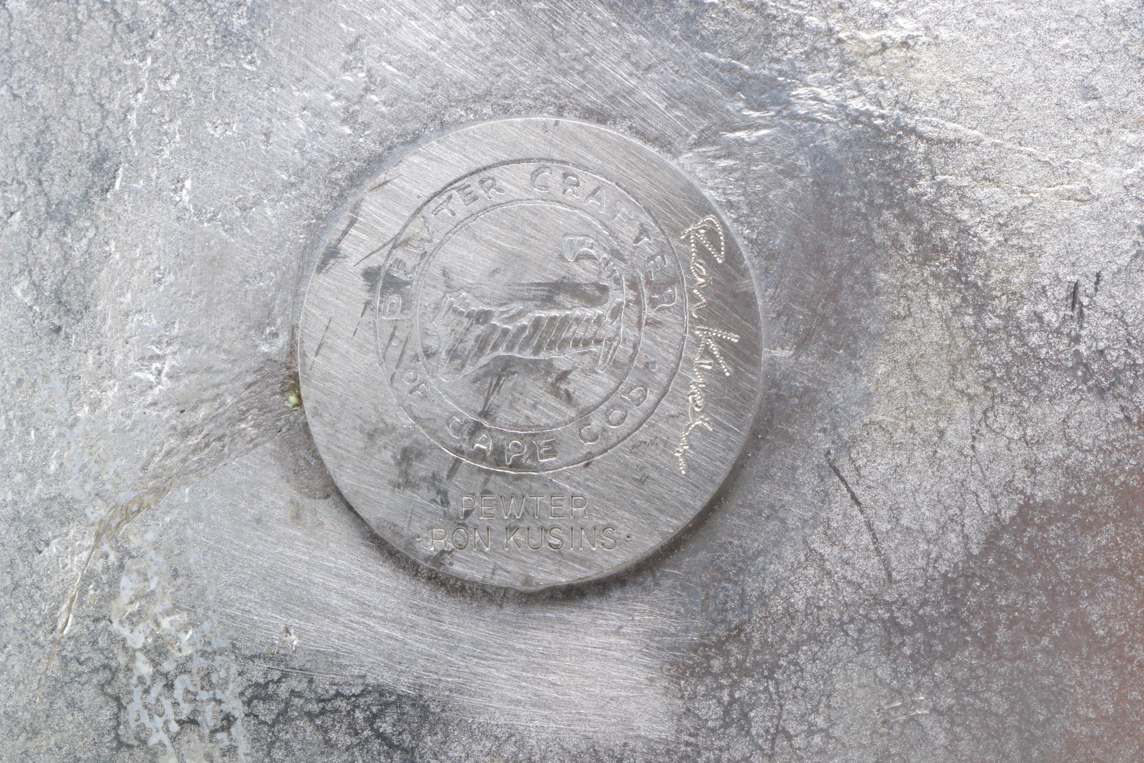 Vintage Ron Kusins Pewter Decorative Bowl