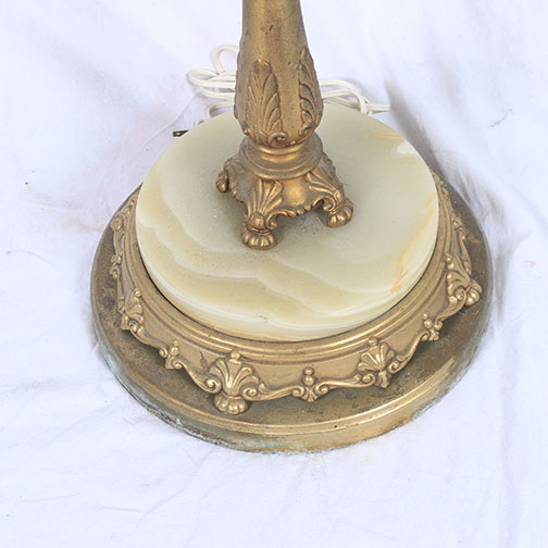 Ornate Etched and Marble Based Floor Lamp