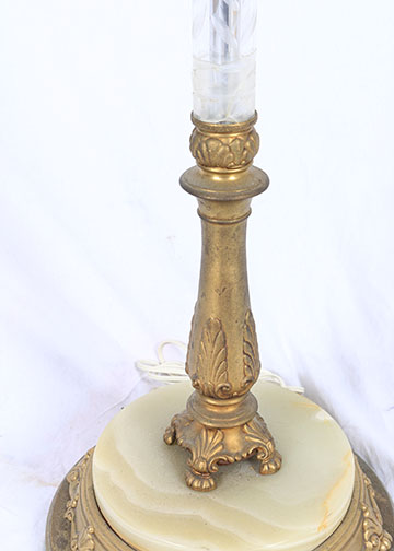 Ornate Etched and Marble Based Floor Lamp