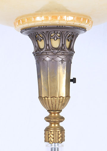Ornate Etched and Marble Based Floor Lamp