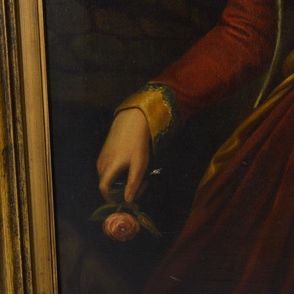 Antique Oil Painting on Canvas of a Turkish Woman