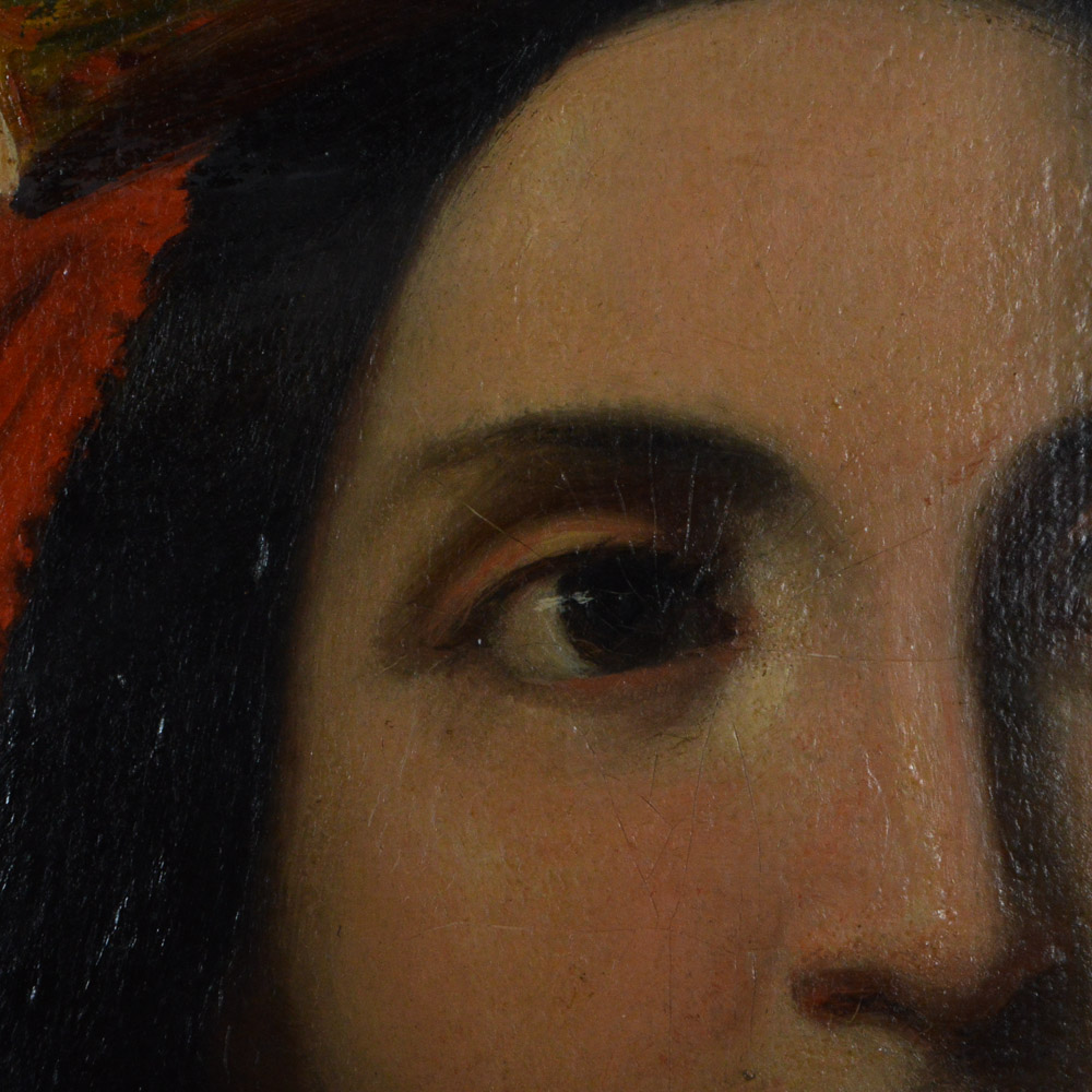 Antique Oil Painting on Canvas of a Turkish Woman