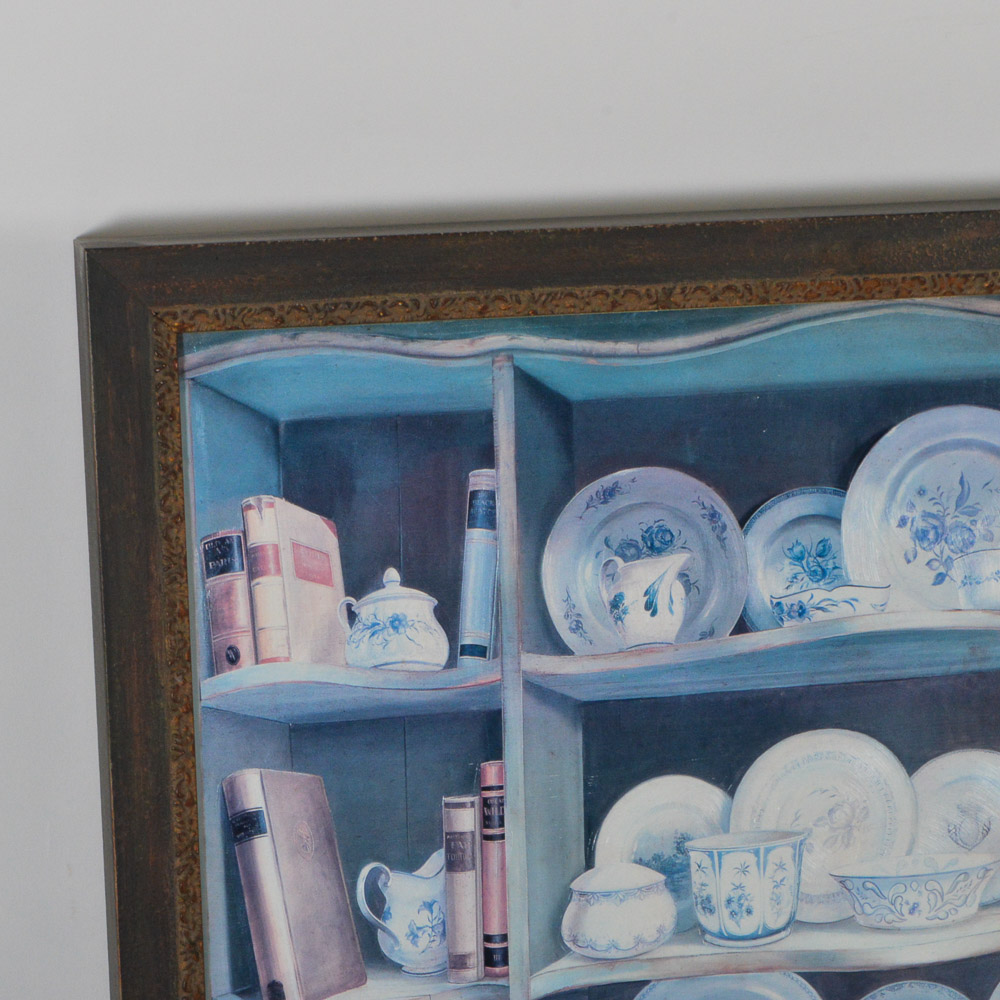 Framed Giclee of Cupboard with Dishes