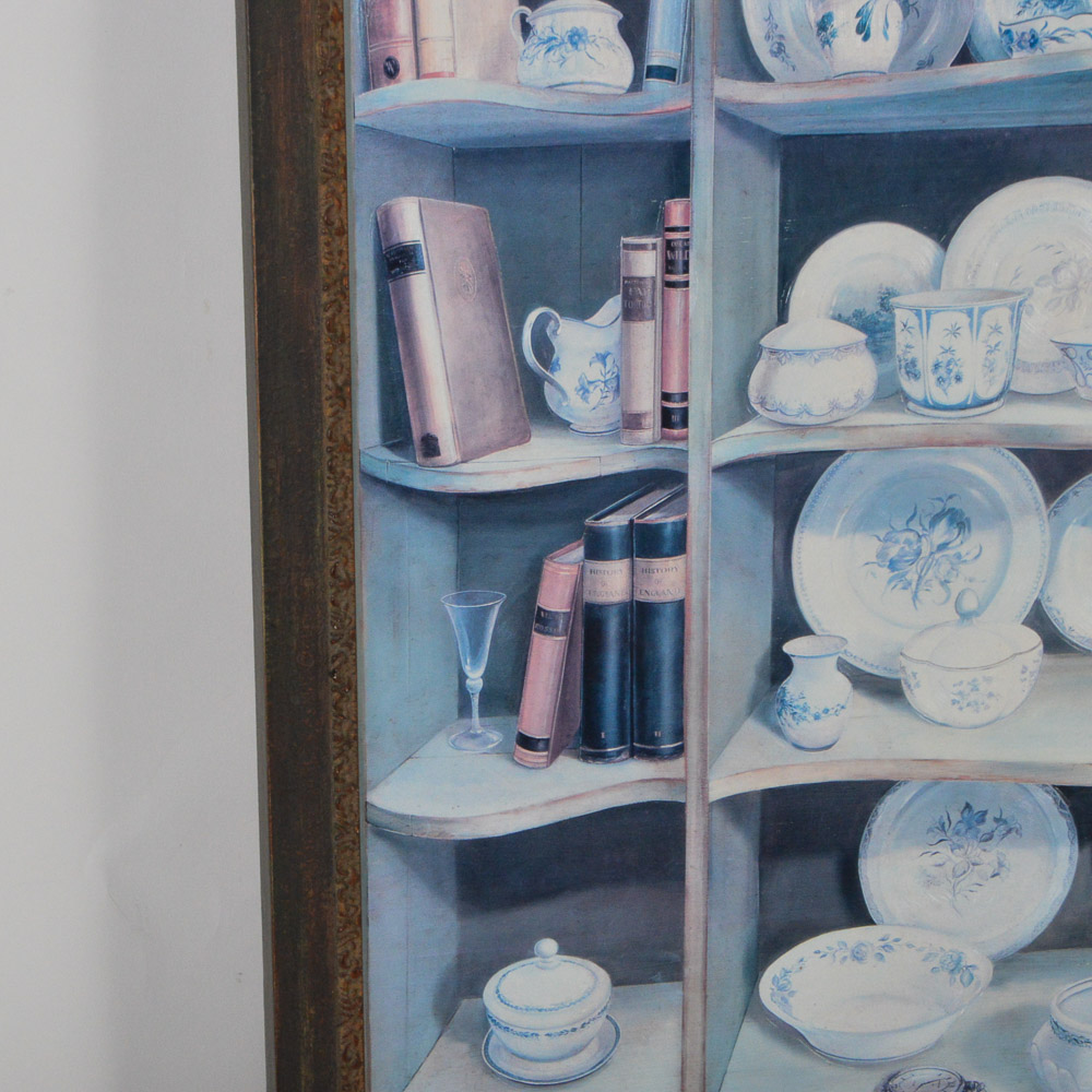 Framed Giclee of Cupboard with Dishes