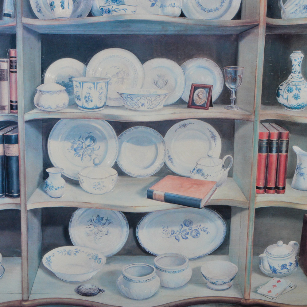 Framed Giclee of Cupboard with Dishes