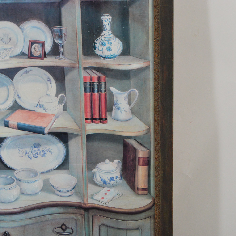 Framed Giclee of Cupboard with Dishes