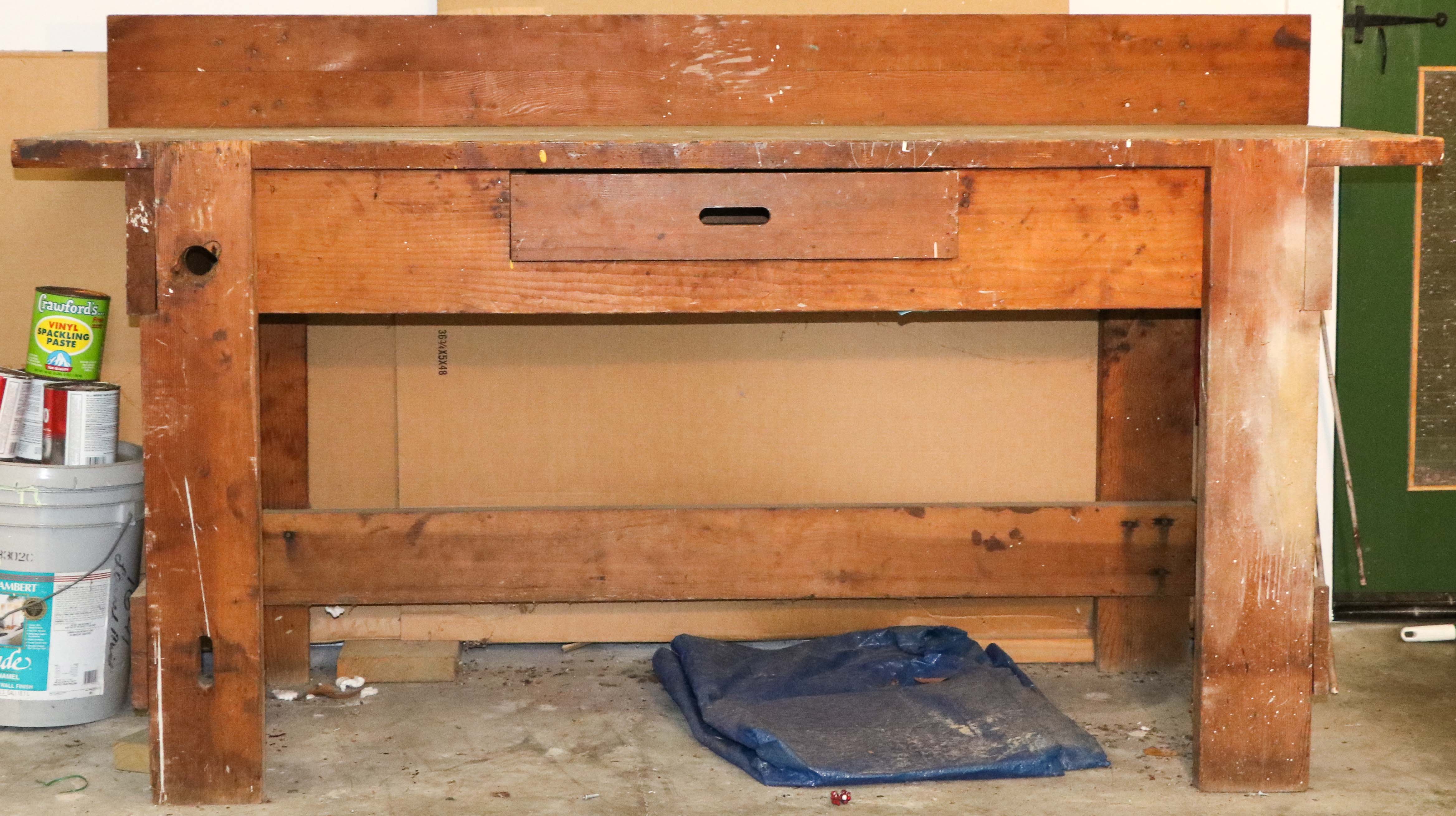 Vintage Pine Shop Work Table