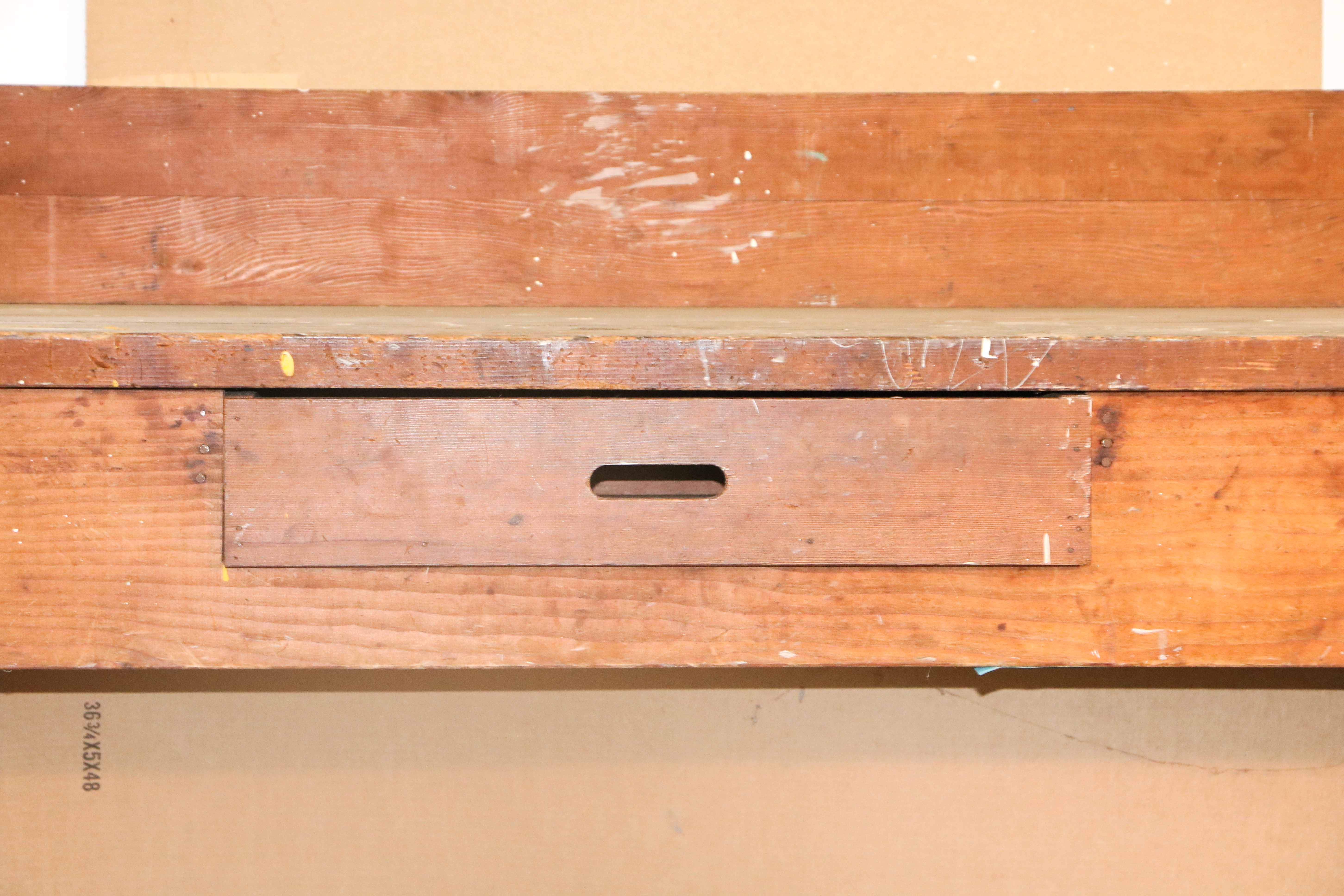 Vintage Pine Shop Work Table