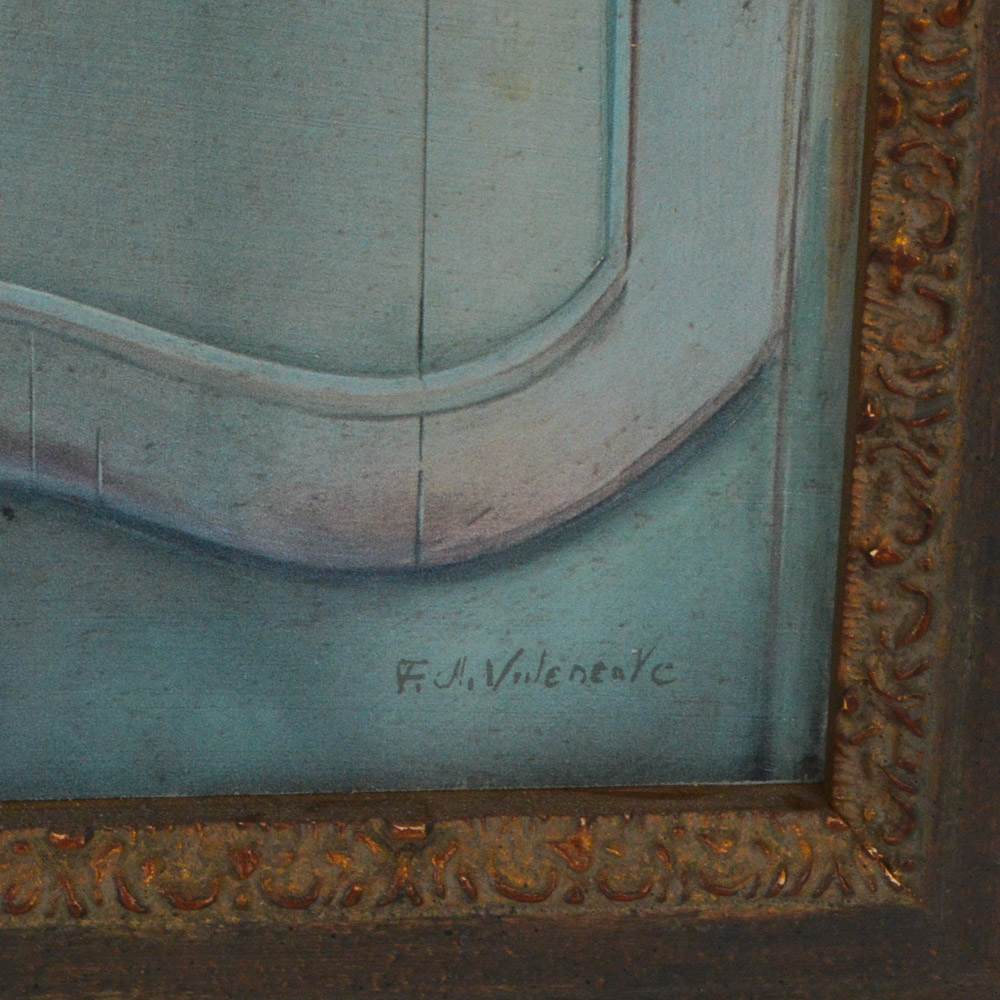 Framed Giclee of Cupboard with Dishes