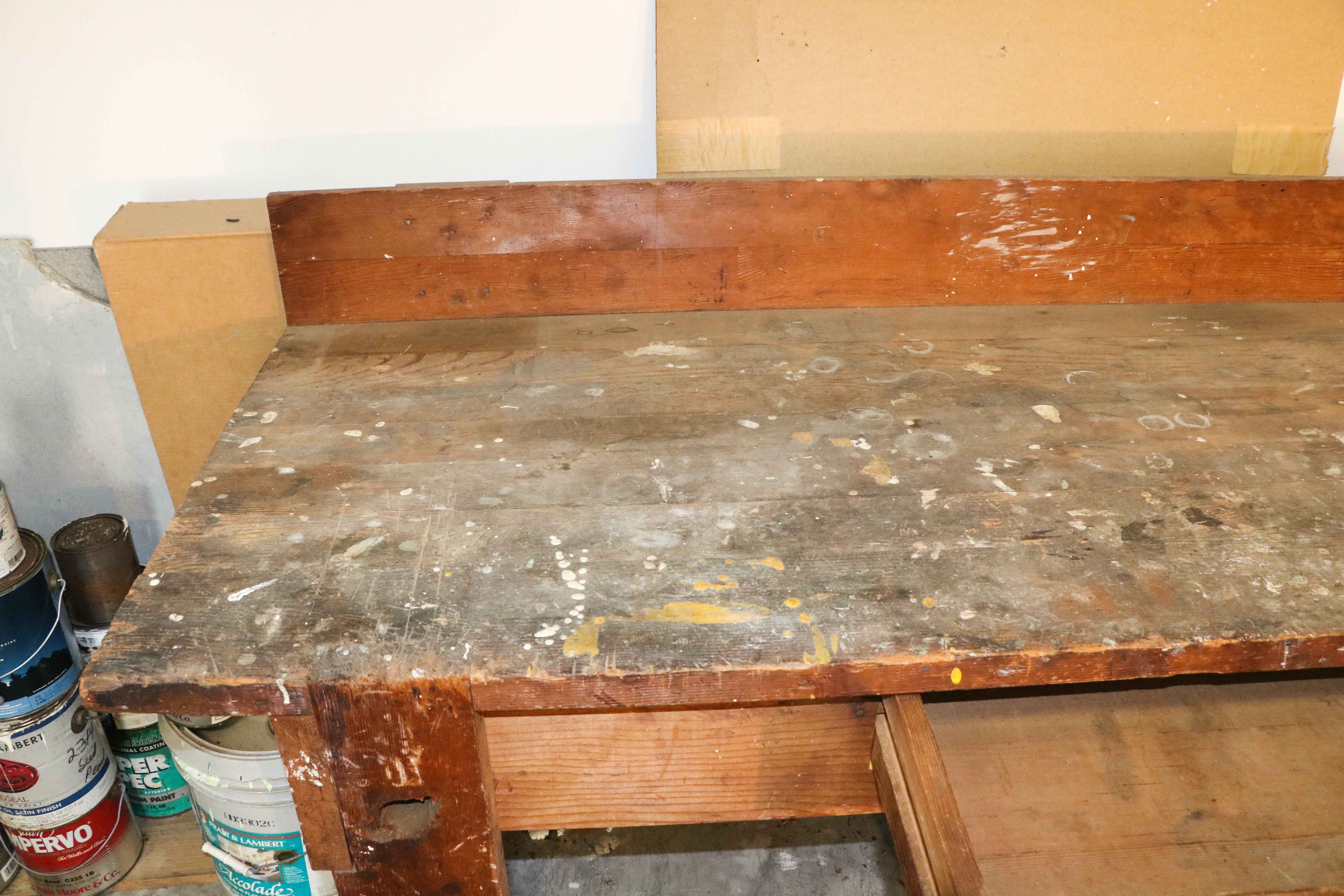 Vintage Pine Shop Work Table