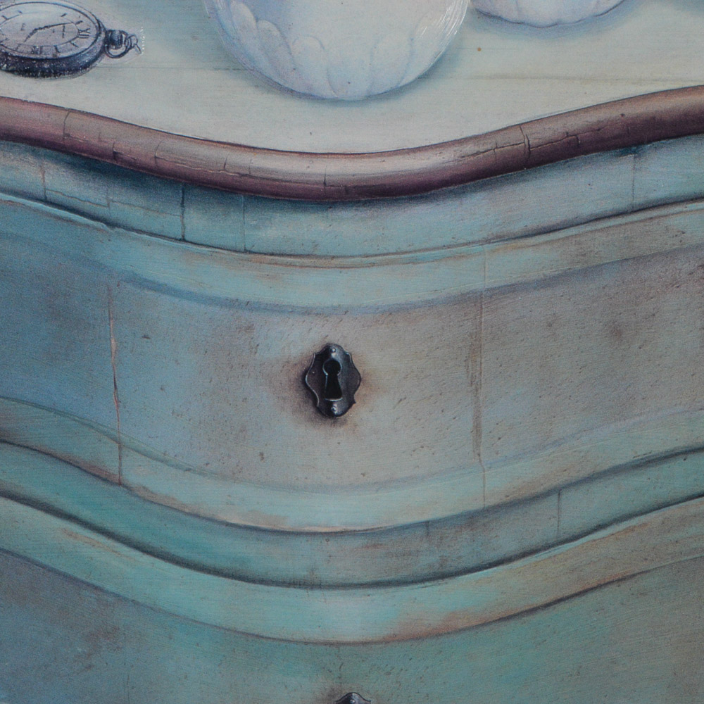 Framed Giclee of Cupboard with Dishes