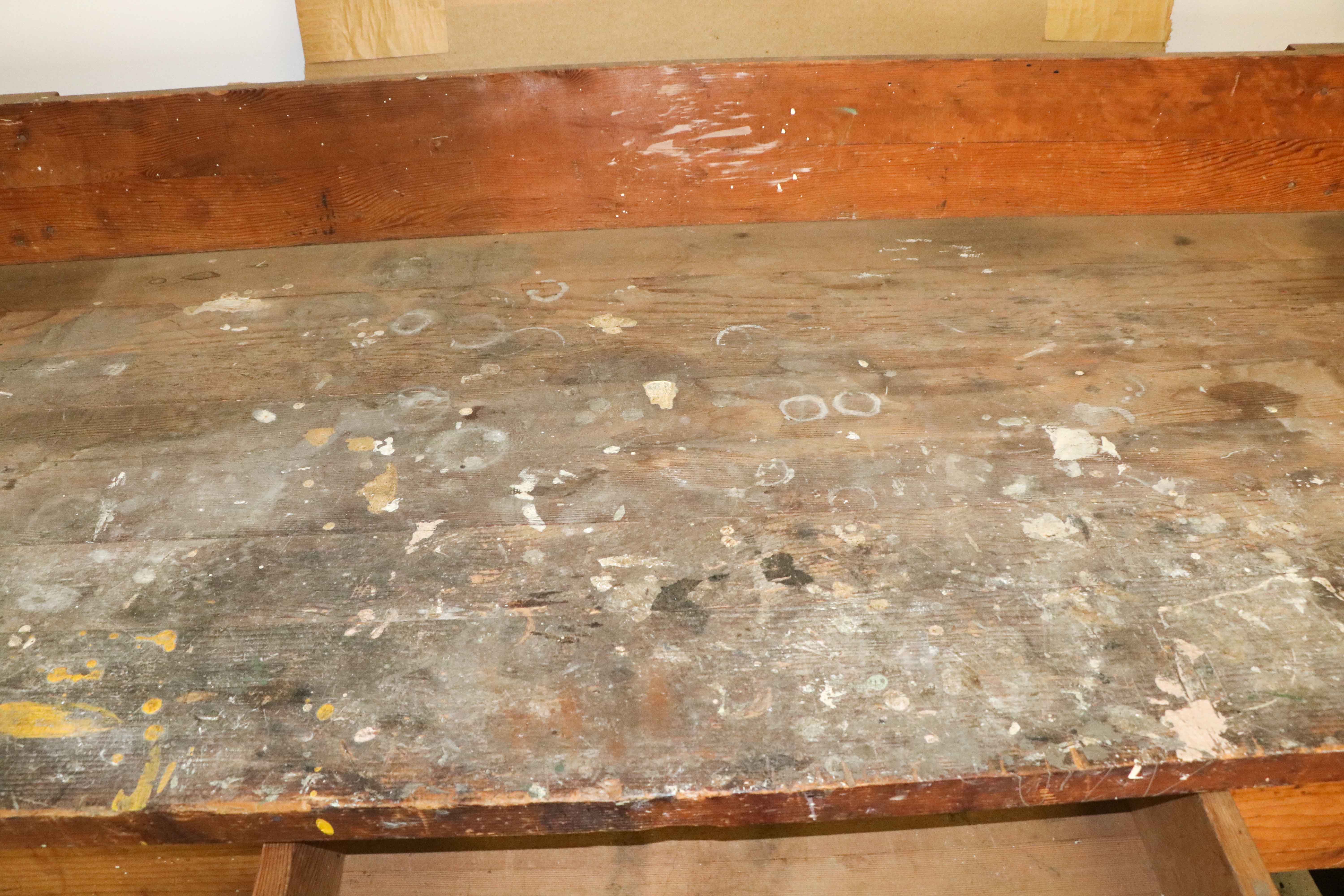 Vintage Pine Shop Work Table