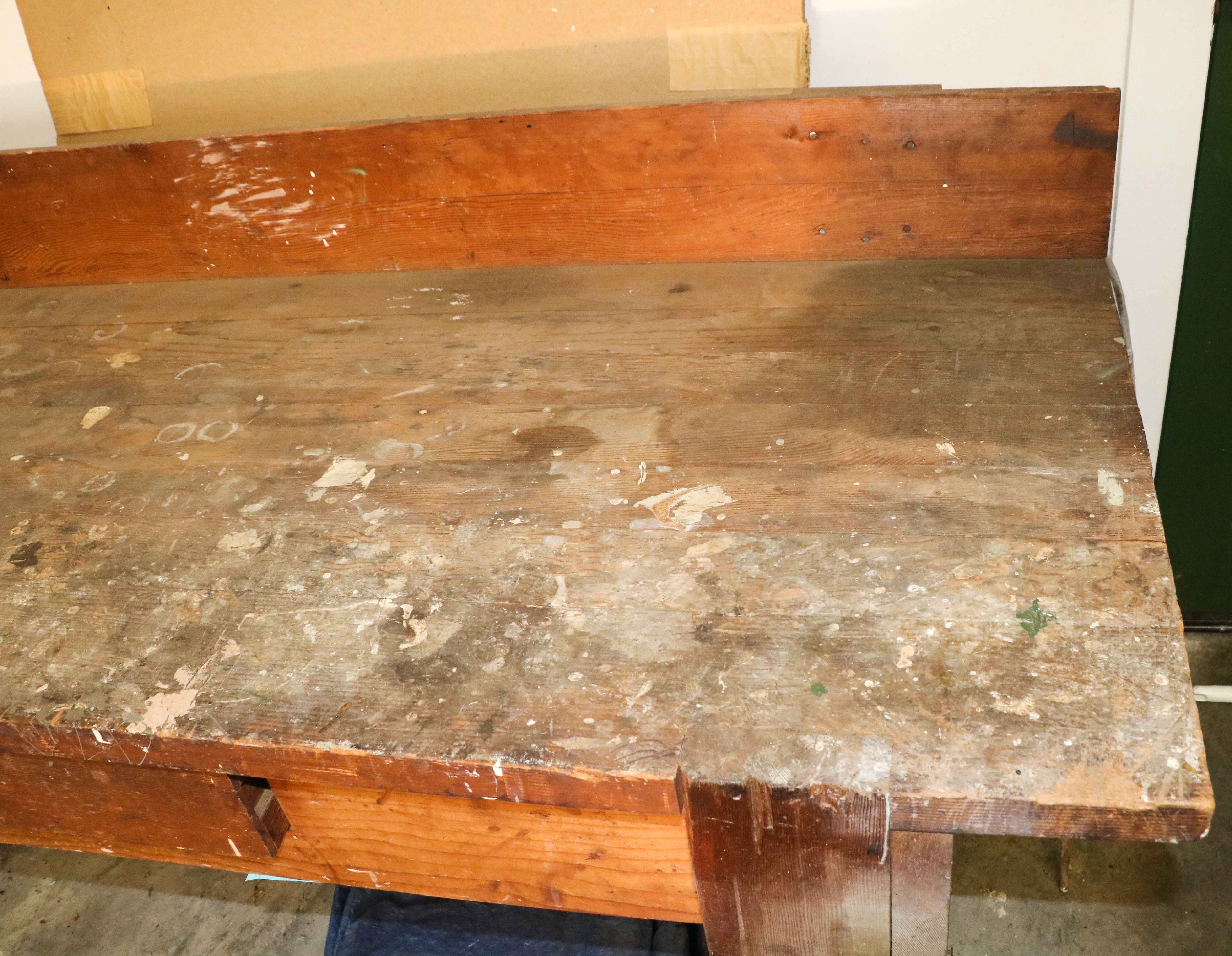 Vintage Pine Shop Work Table