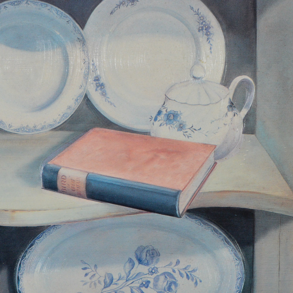 Framed Giclee of Cupboard with Dishes