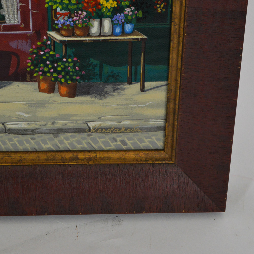 Liudmila Kondakova Serigraph on Canvas "Les Rives de Notre Dame"