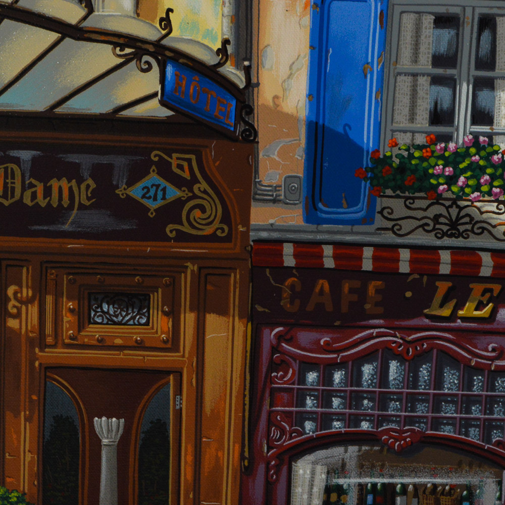 Liudmila Kondakova Serigraph on Canvas "Les Rives de Notre Dame"