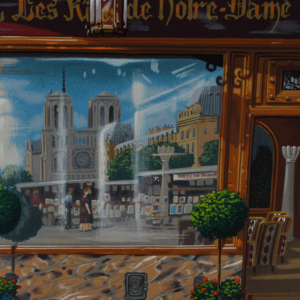 Liudmila Kondakova Serigraph on Canvas "Les Rives de Notre Dame"