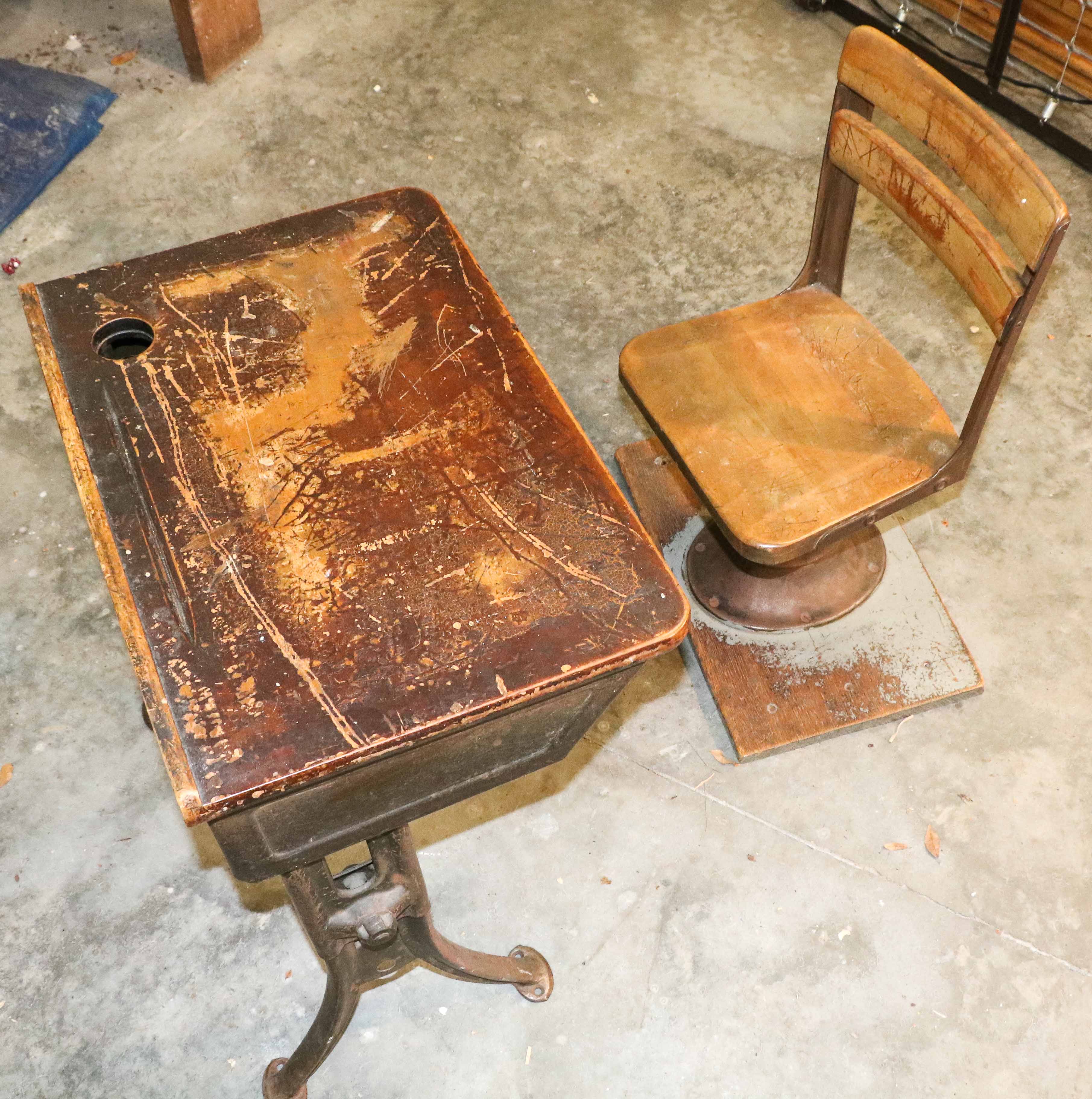 Vintage School Desk and Chair