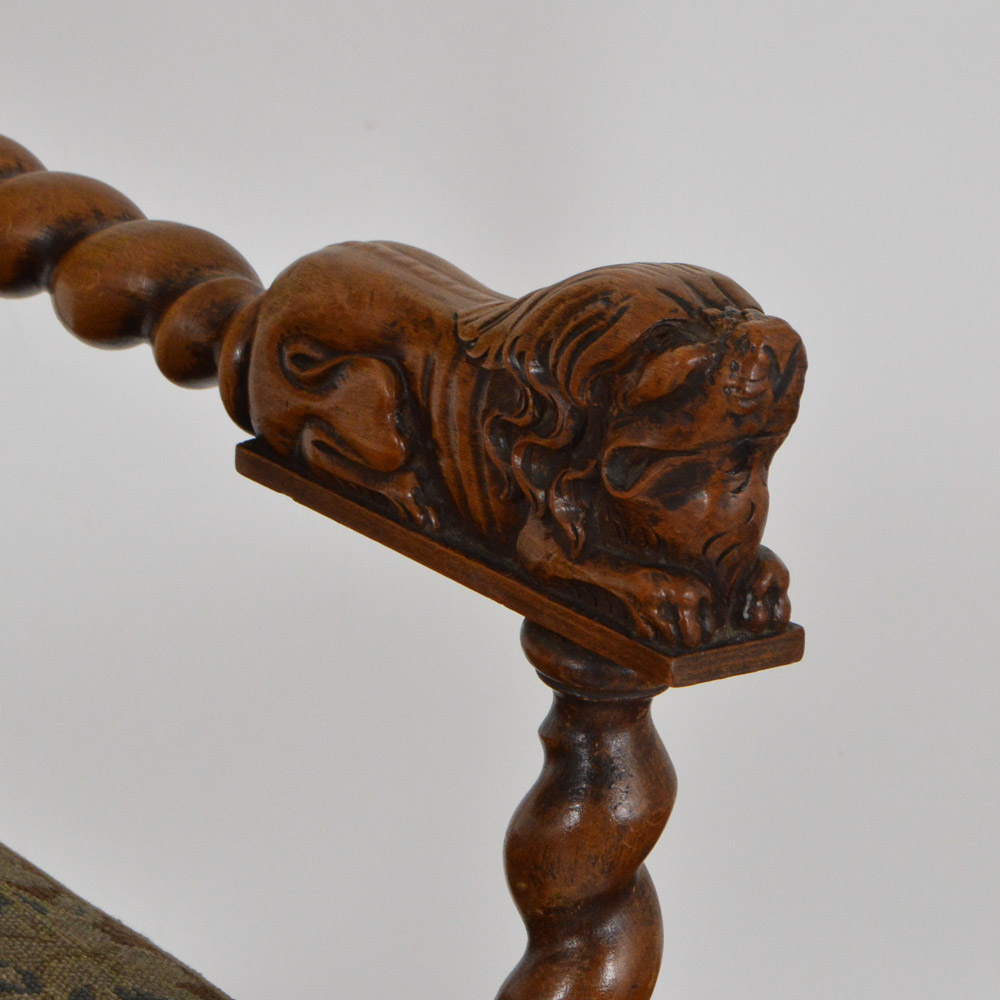 Antique Renaissance Revival Walnut Arm Chair, c. 1890