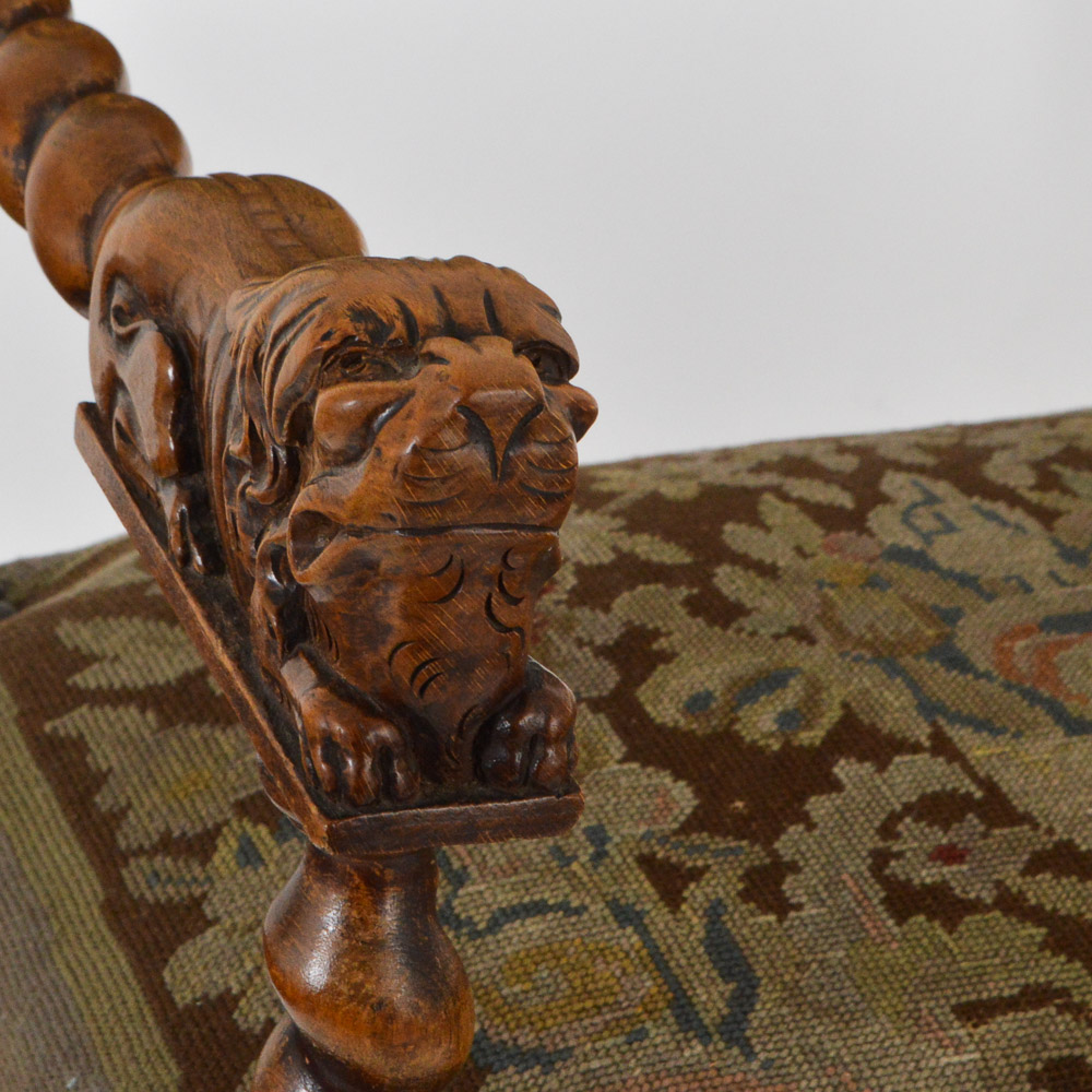 Antique Renaissance Revival Walnut Arm Chair, c. 1890