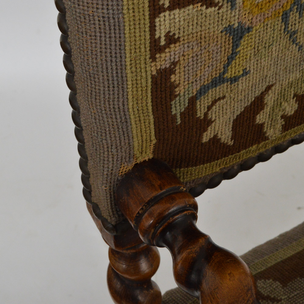 Antique Renaissance Revival Walnut Arm Chair, c. 1890