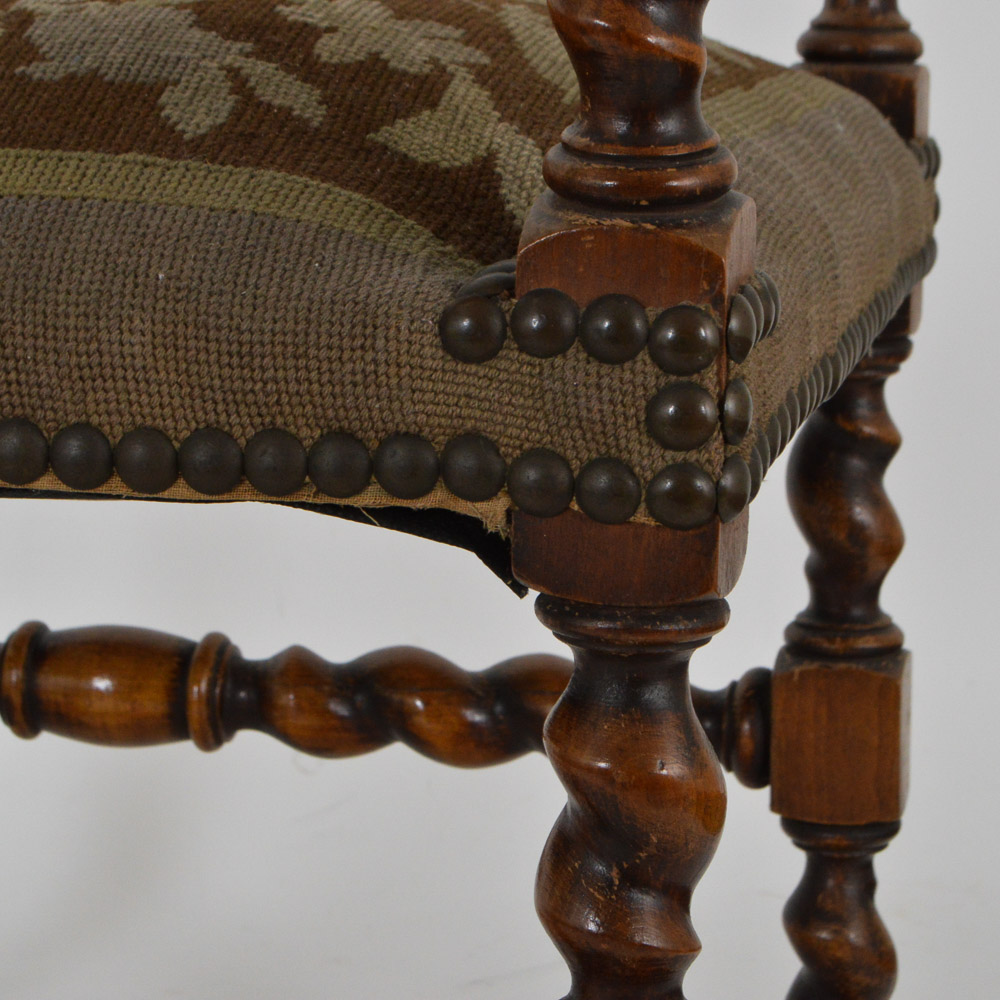 Antique Renaissance Revival Walnut Arm Chair, c. 1890