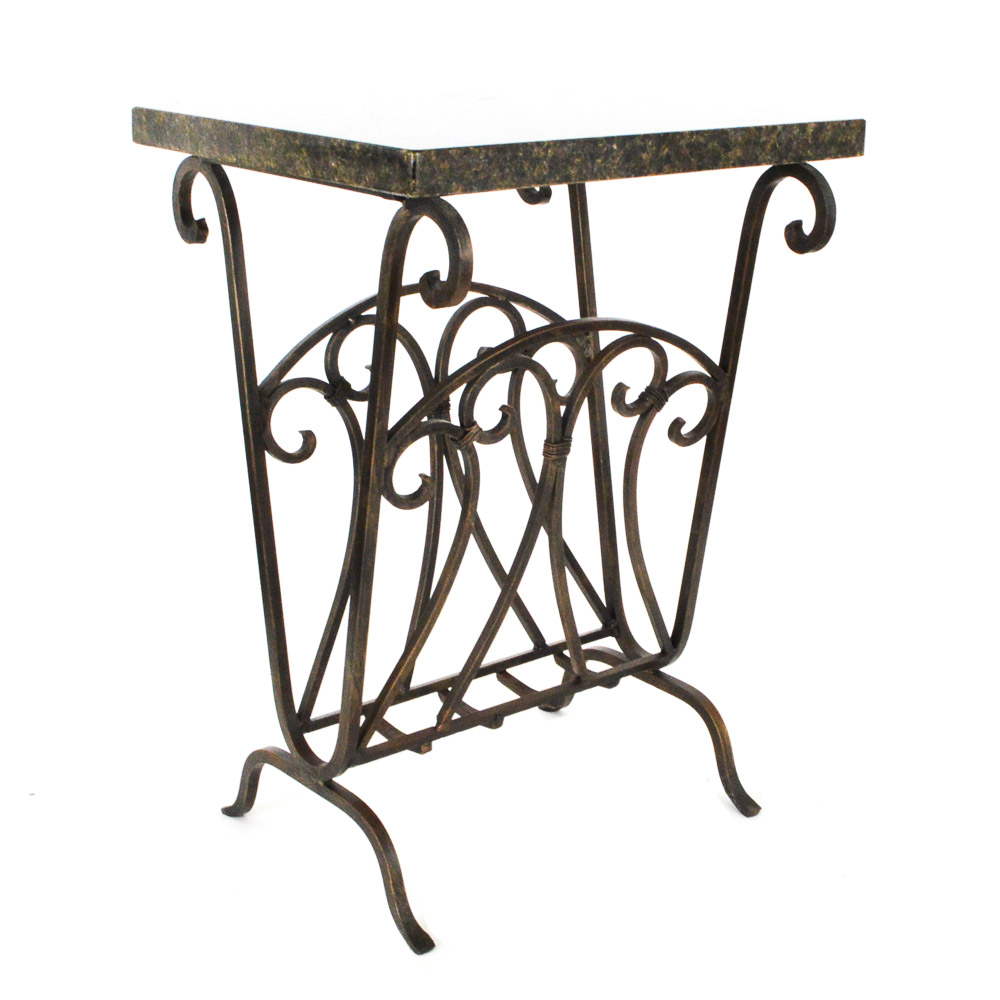 Iron Table with Granite Top