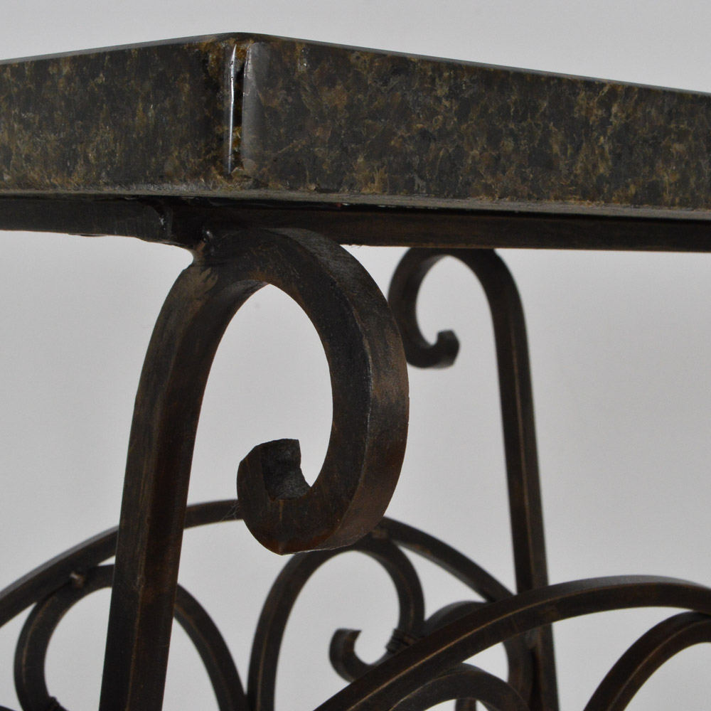 Iron Table with Granite Top