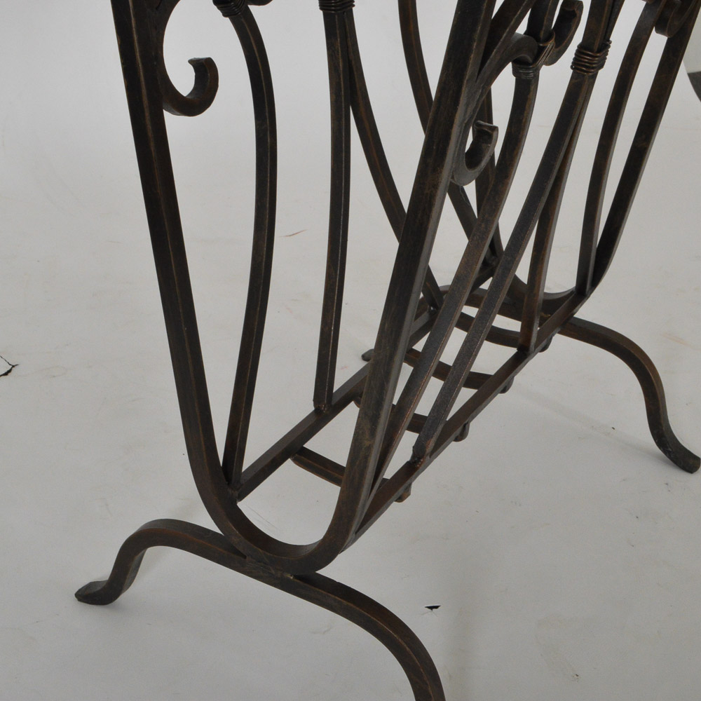 Iron Table with Granite Top