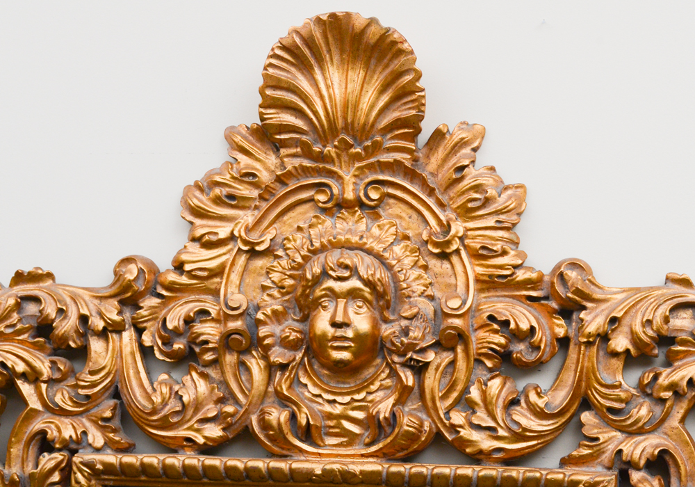 Oversize Ornate Gold Tone Wall Mirror