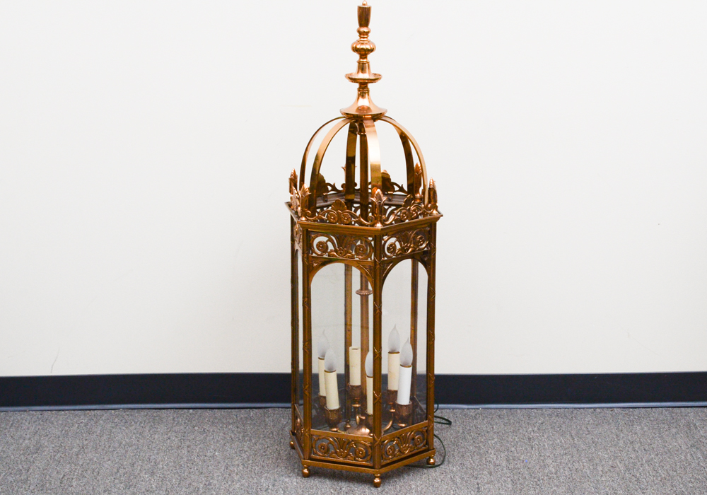 Over-sized Coppertone Footed Lantern
