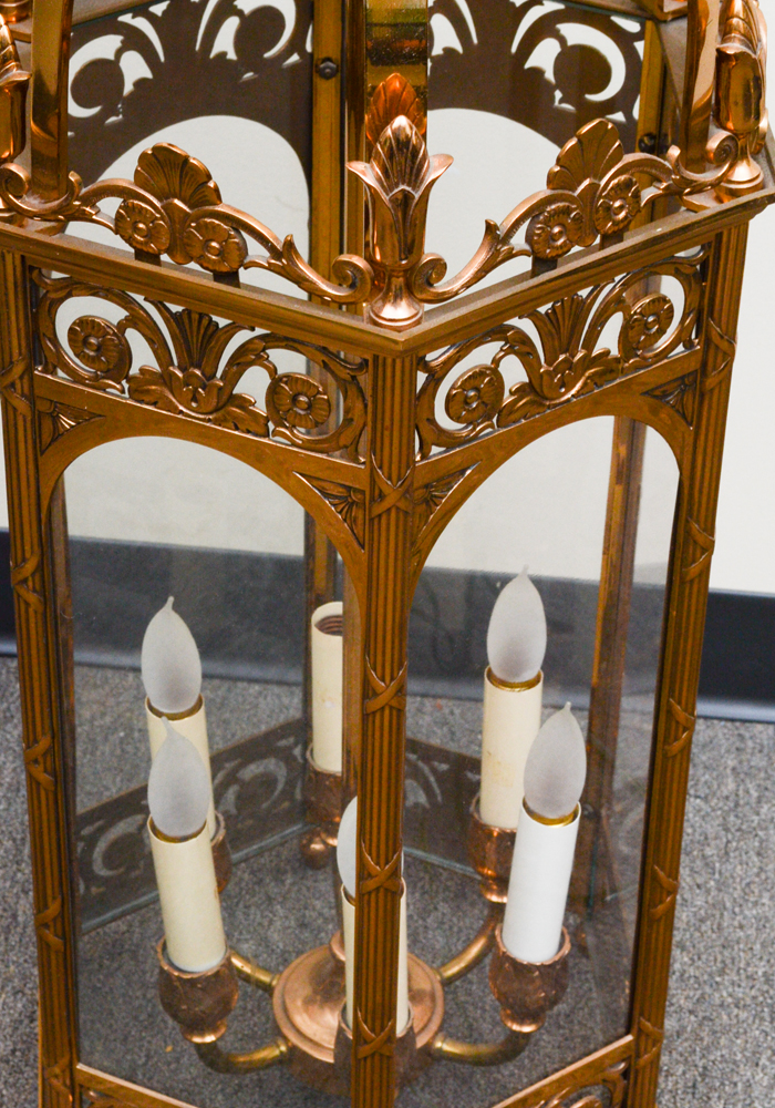 Over-sized Coppertone Footed Lantern