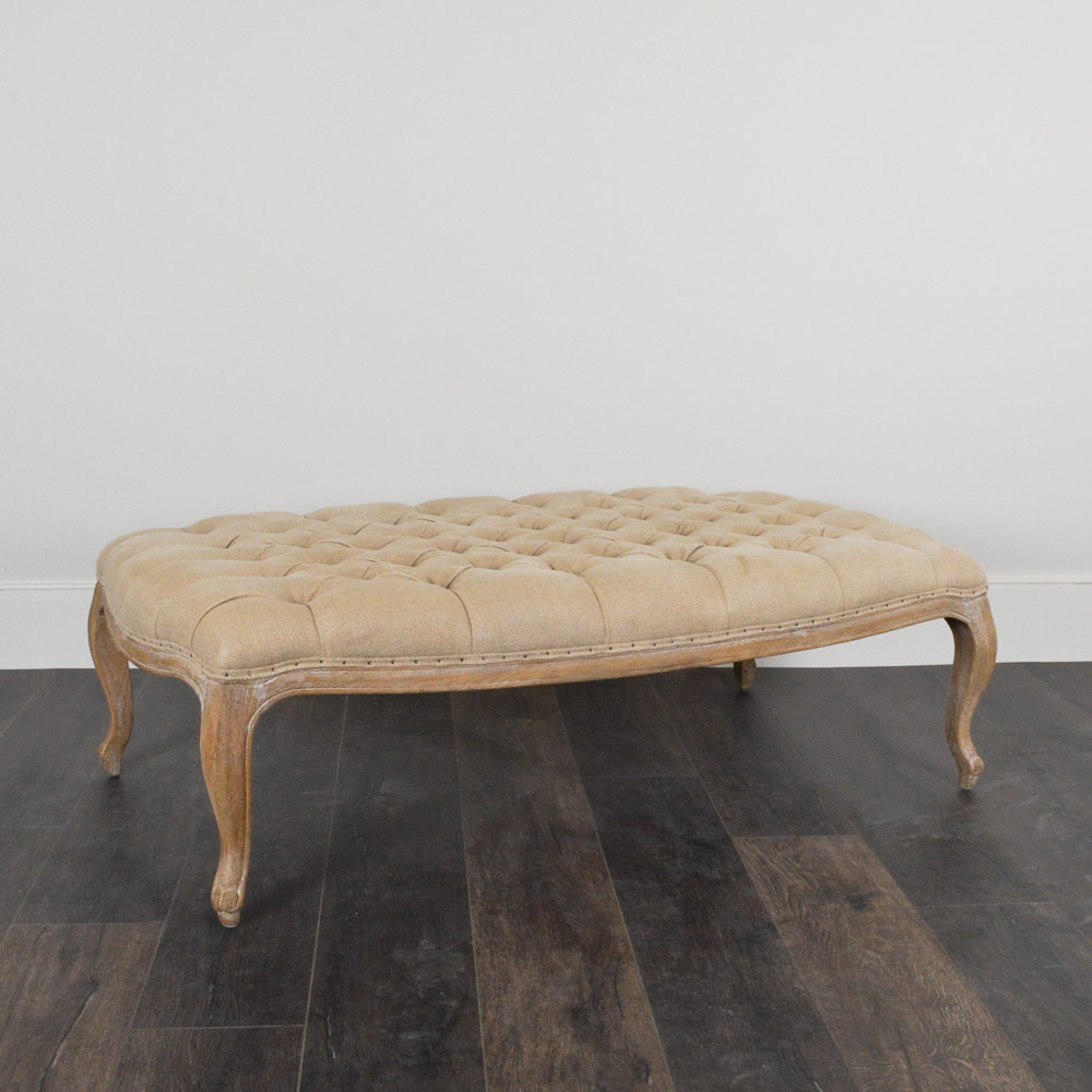 Louis XV Style Button-Tufted Bench
