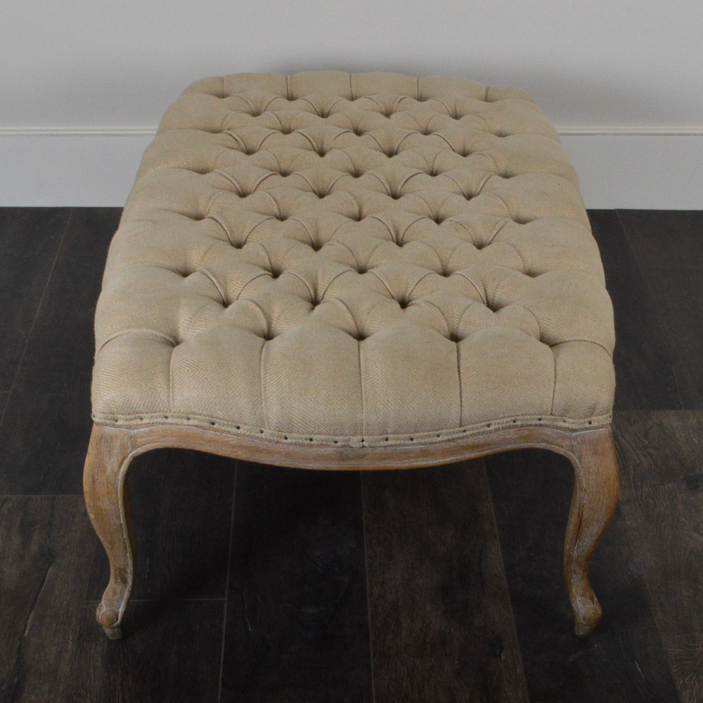 Louis XV Style Button-Tufted Bench