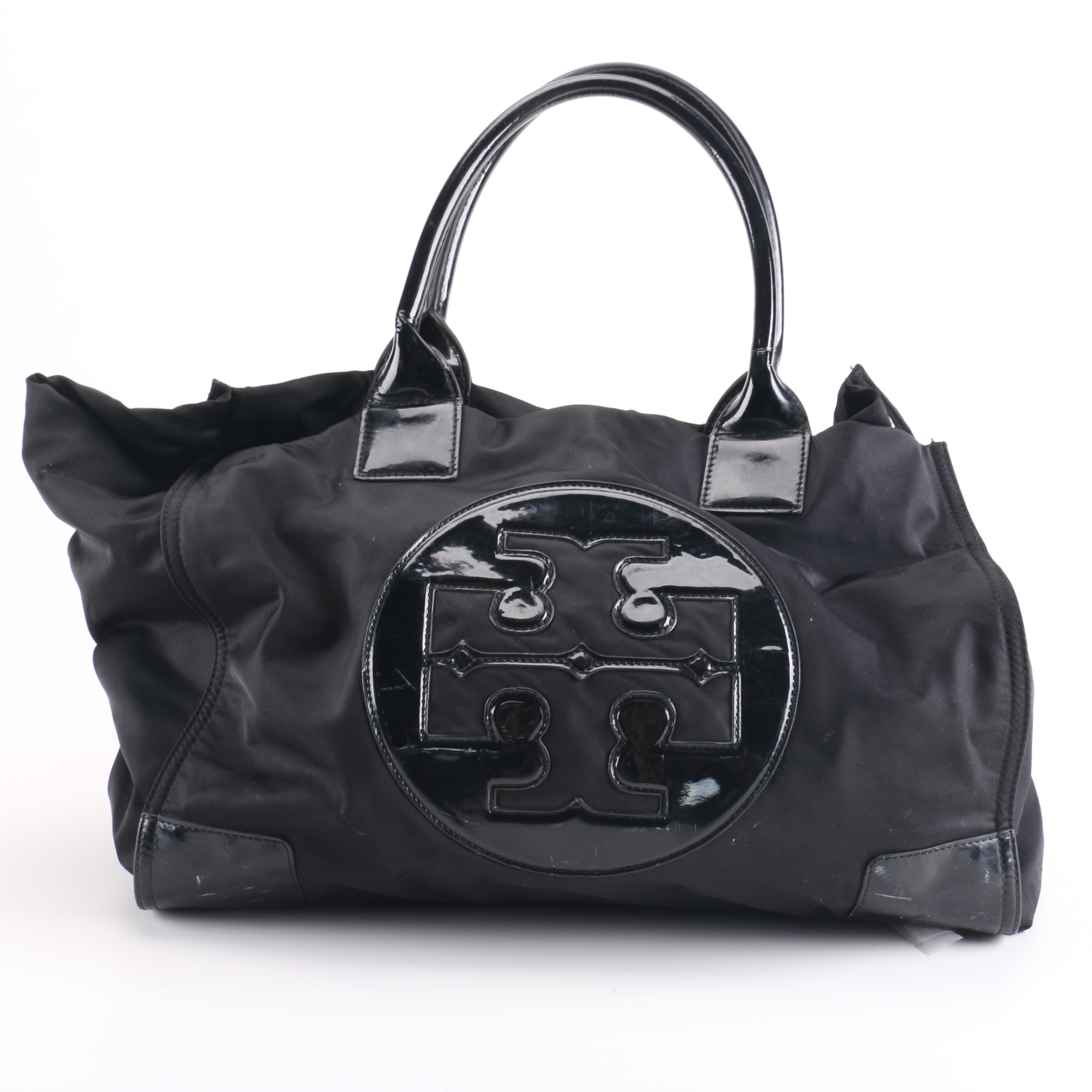 Tory Burch Large Ella Black Nylon Tote
