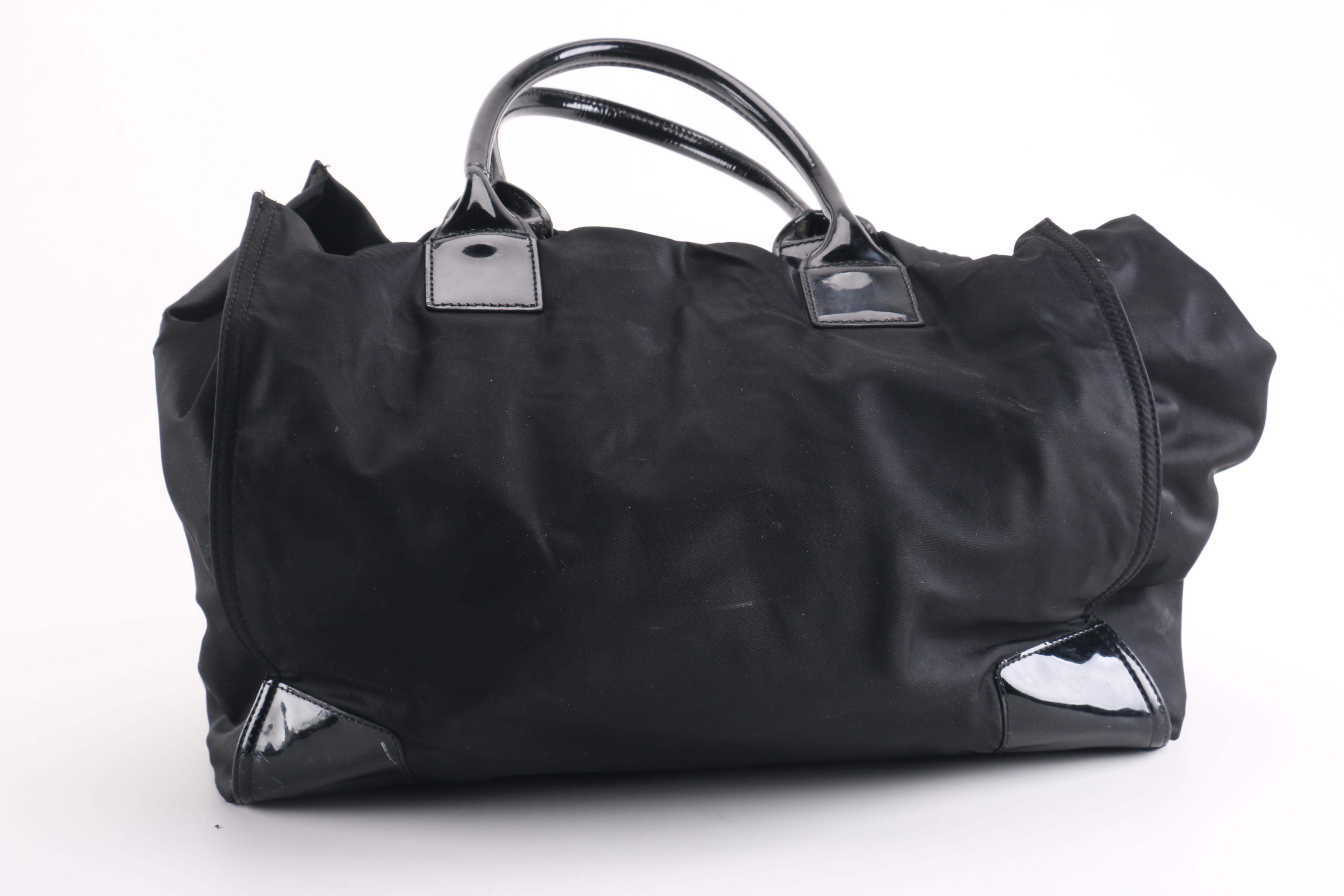 Tory Burch Large Ella Black Nylon Tote