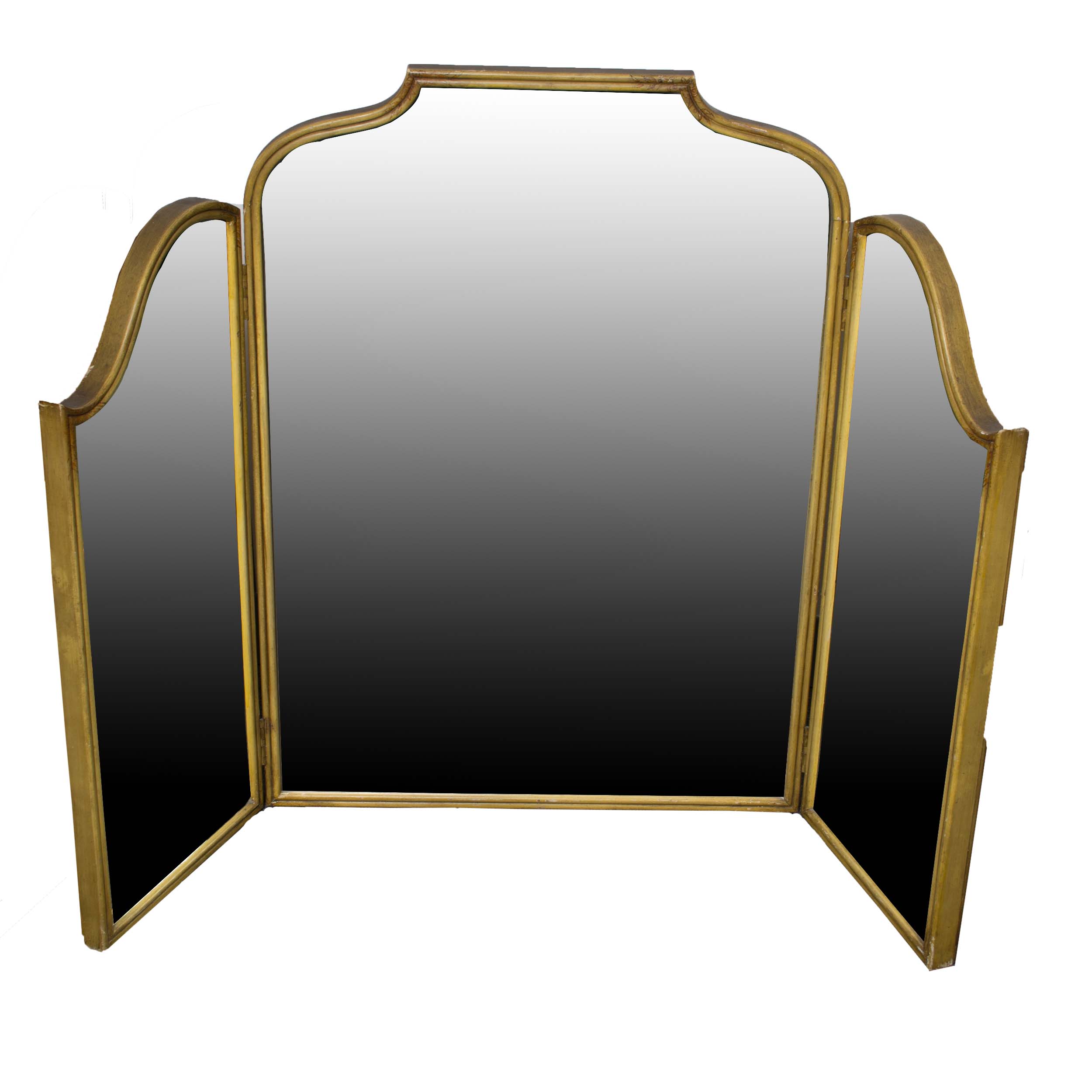 Vintage Painted Three-Panel Vanity Mirror