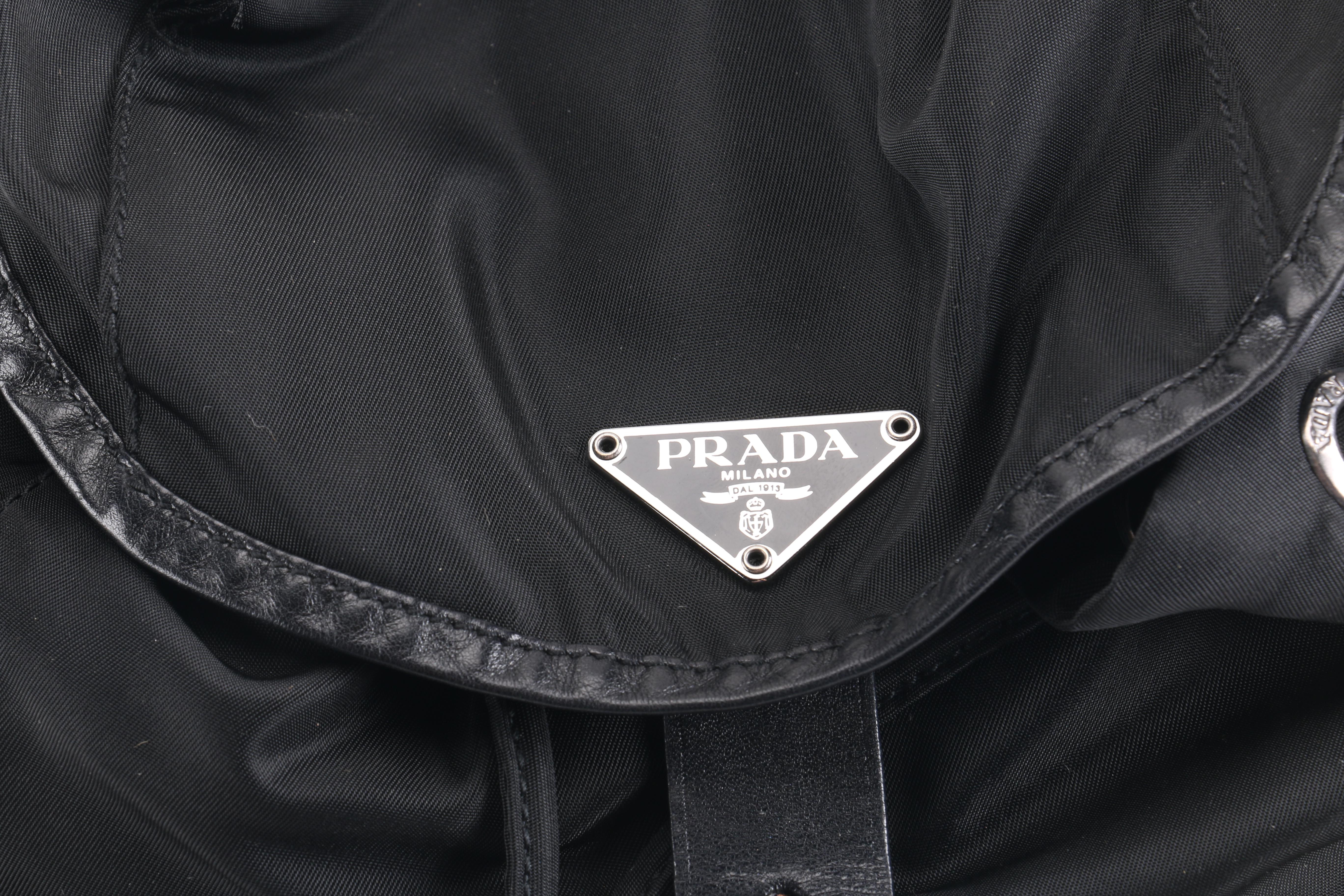 Prada Black Nylon and Leather Backpack