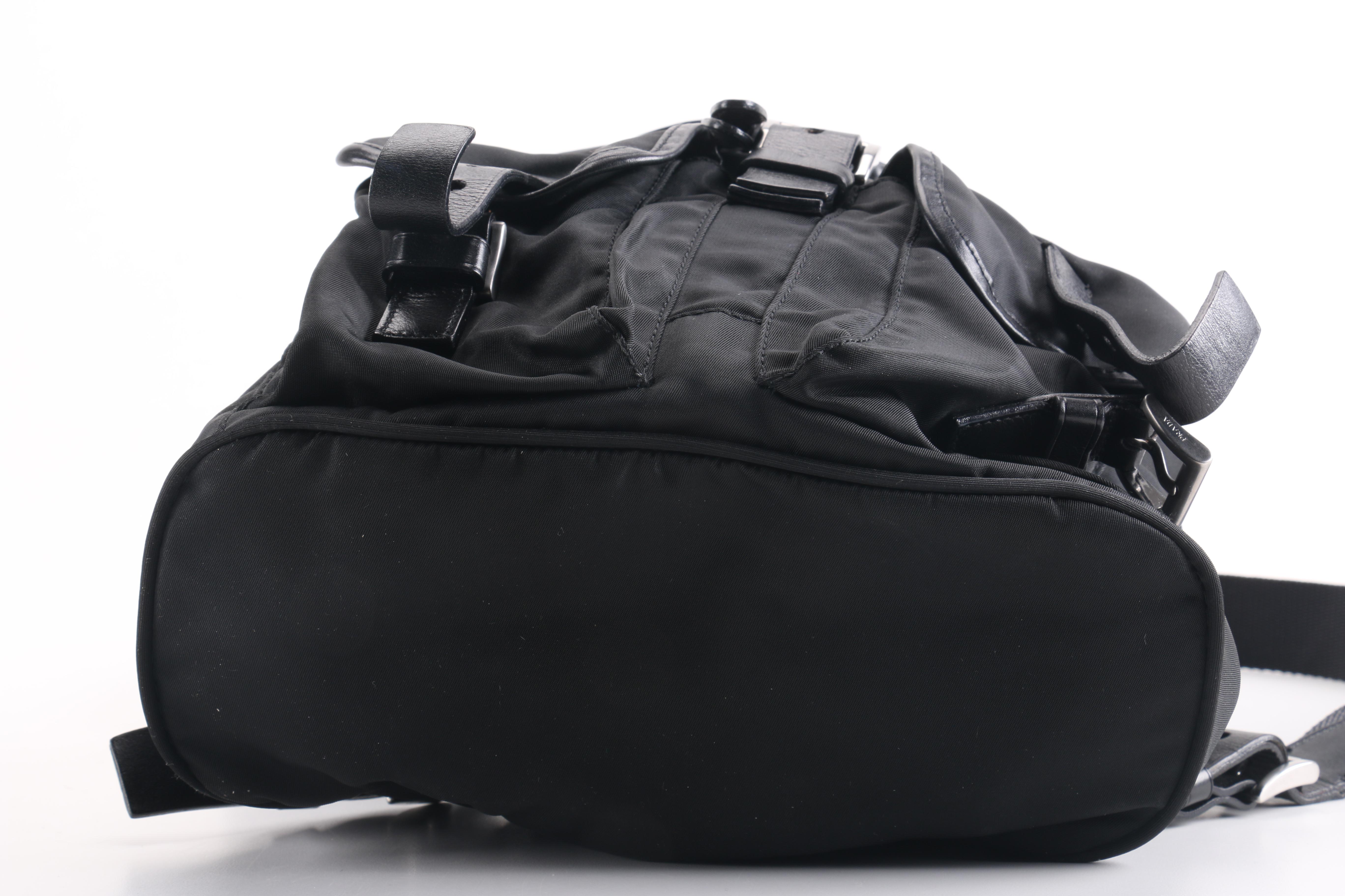 Prada Black Nylon and Leather Backpack