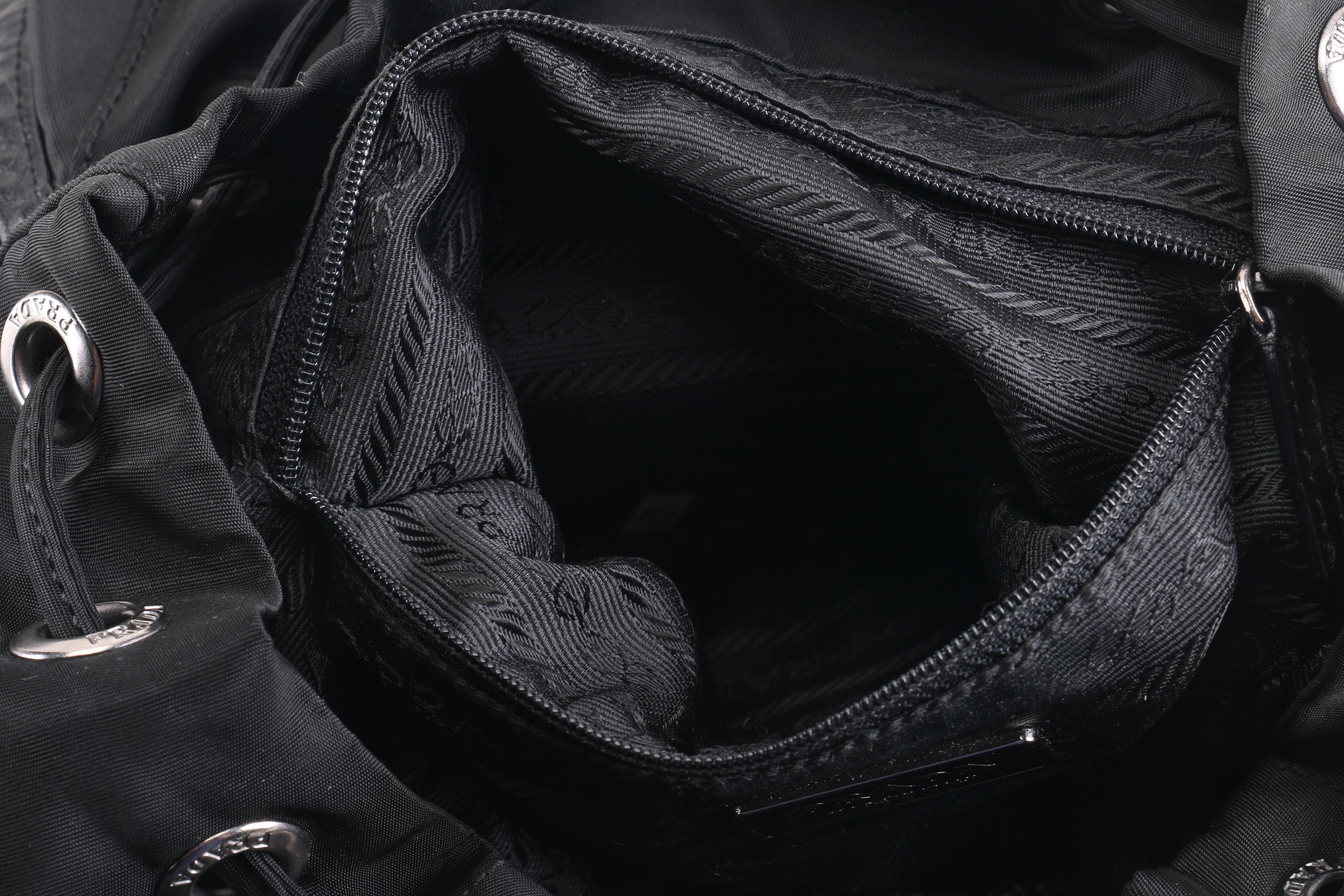 Prada Black Nylon and Leather Backpack