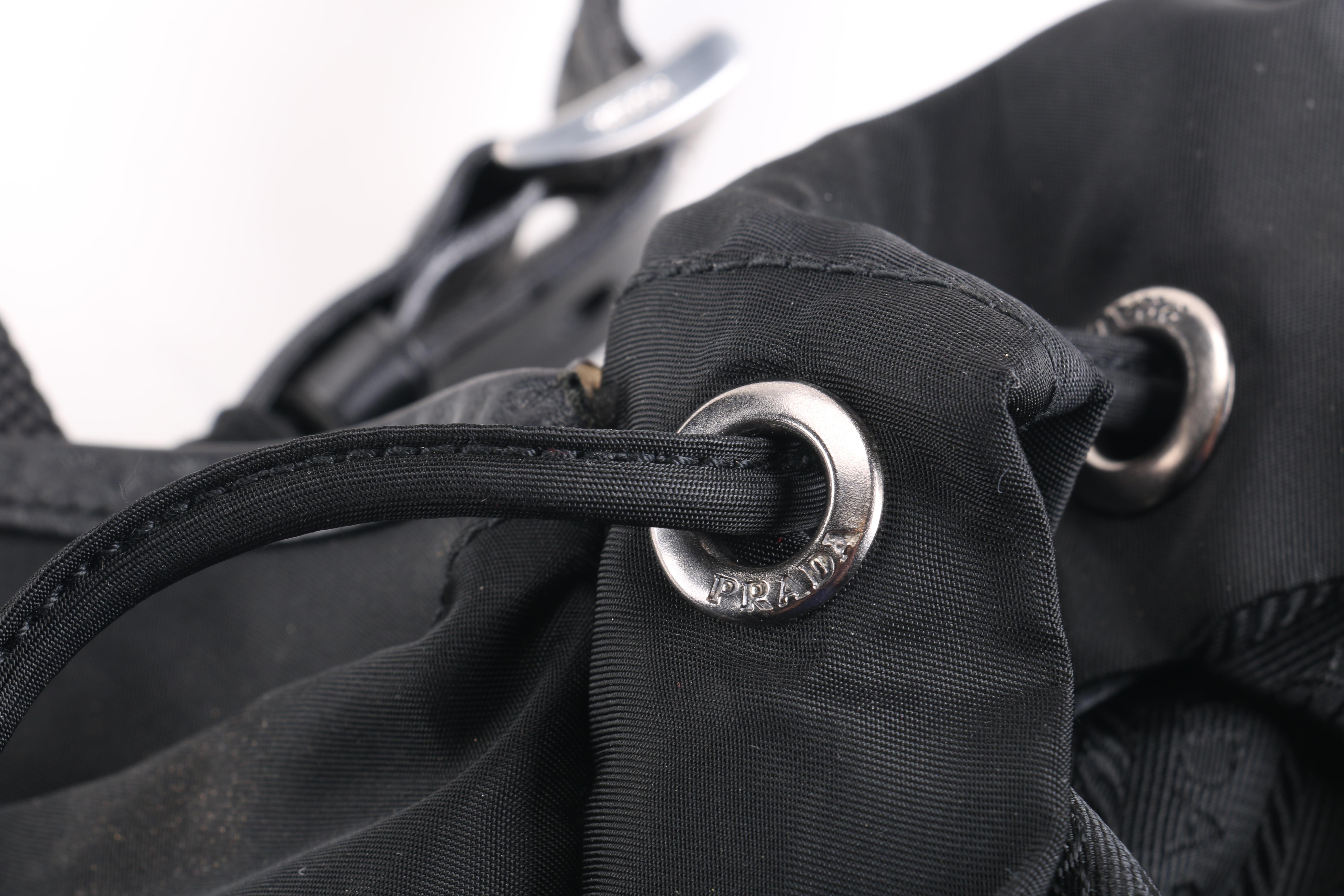 Prada Black Nylon and Leather Backpack