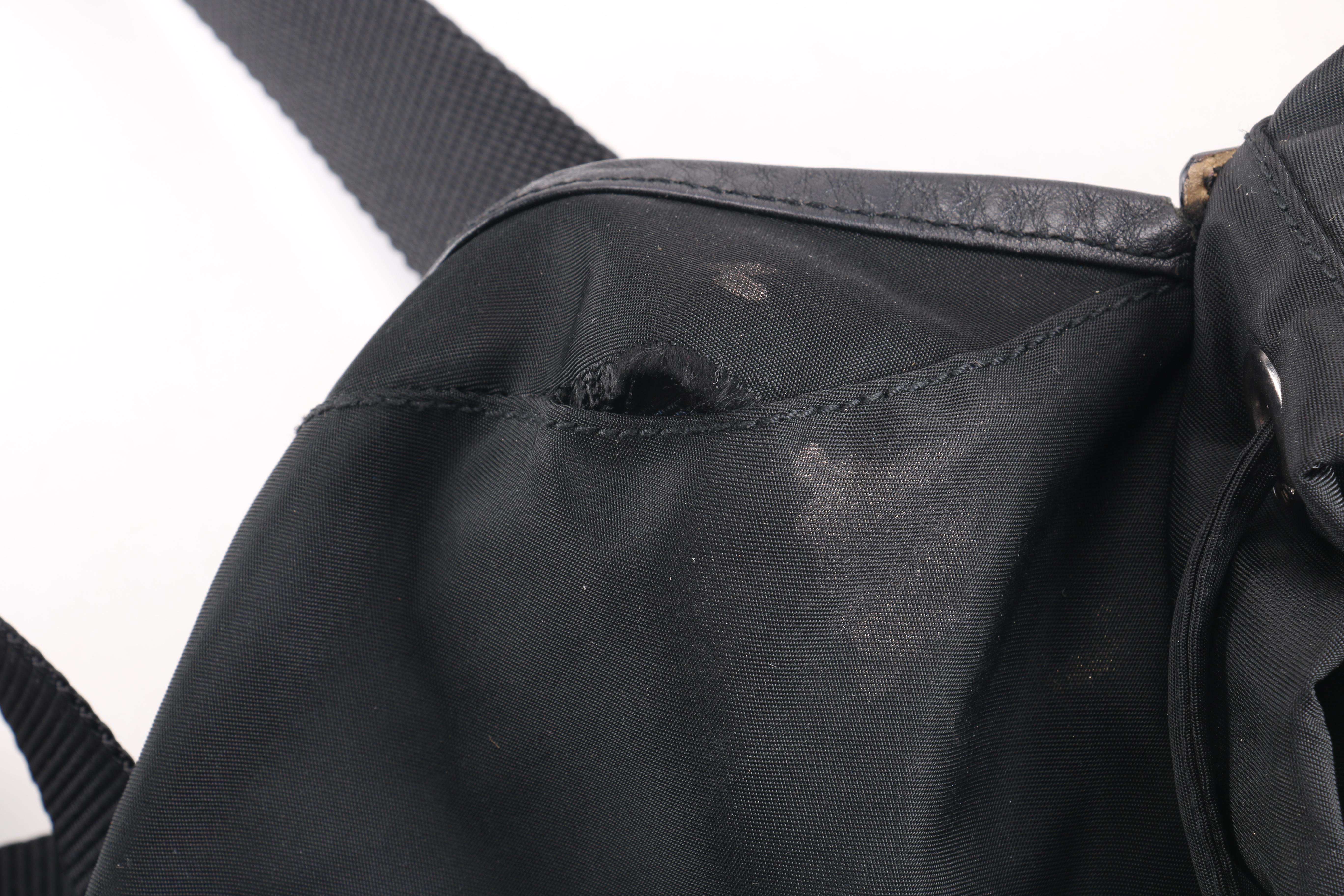 Prada Black Nylon and Leather Backpack