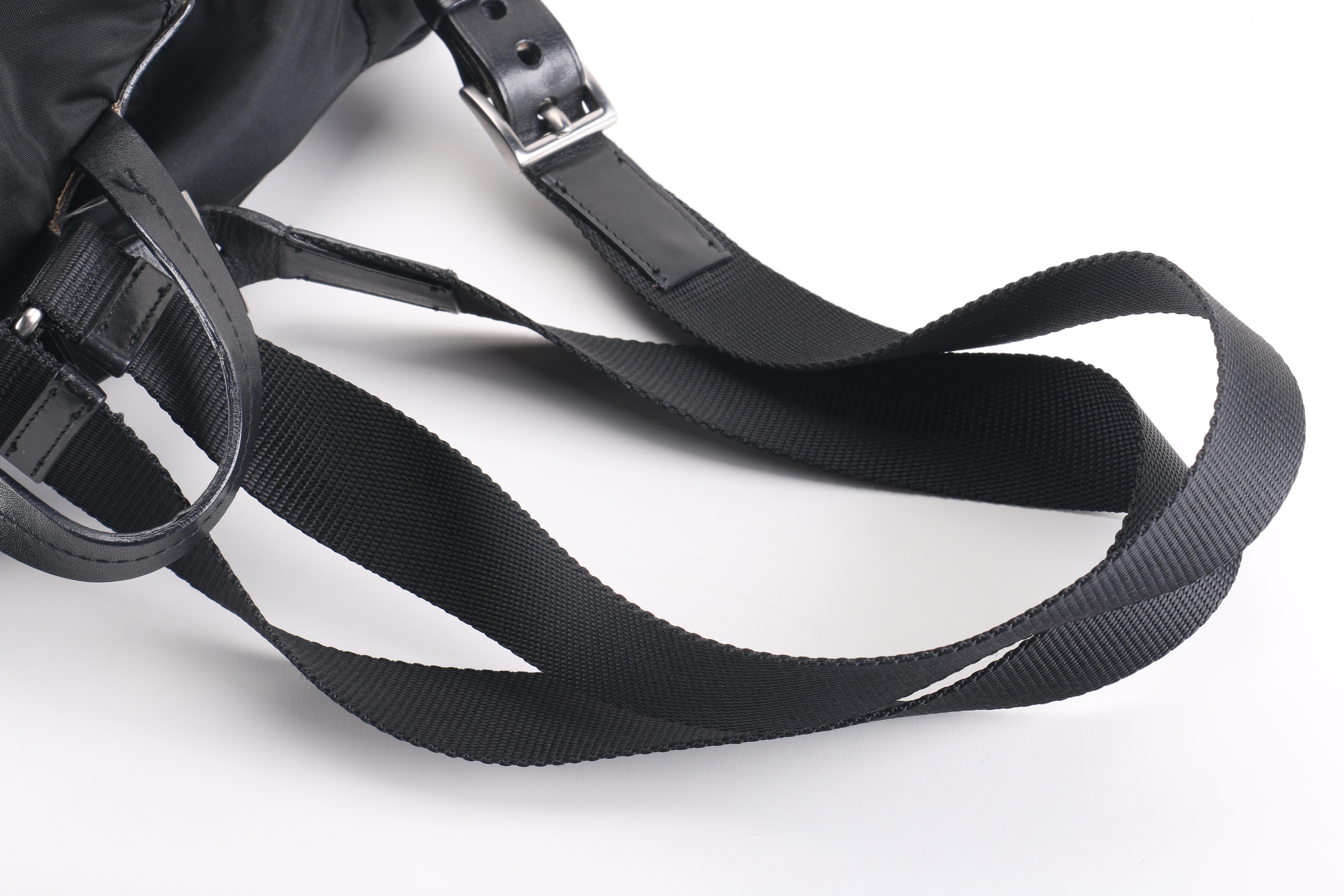Prada Black Nylon and Leather Backpack
