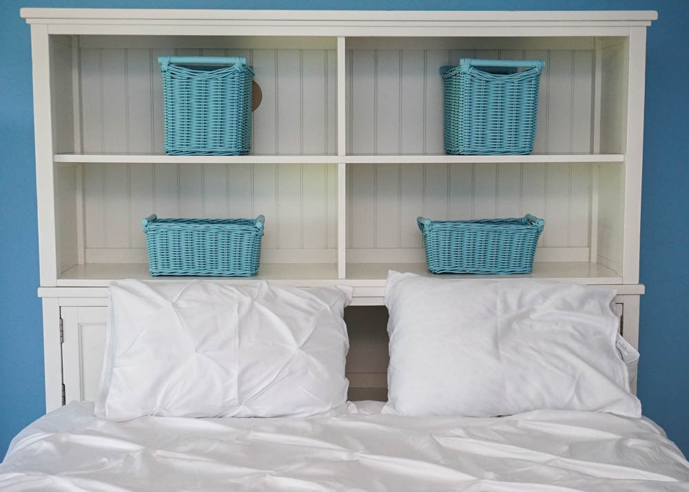 White Country Style Queen Size Storage Bed by Pottery Barn