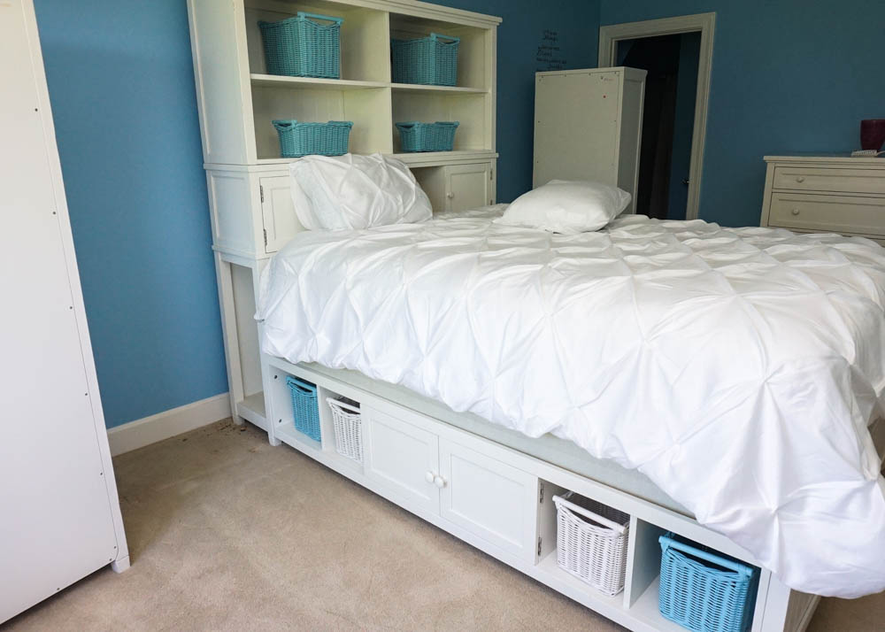 White Country Style Queen Size Storage Bed by Pottery Barn