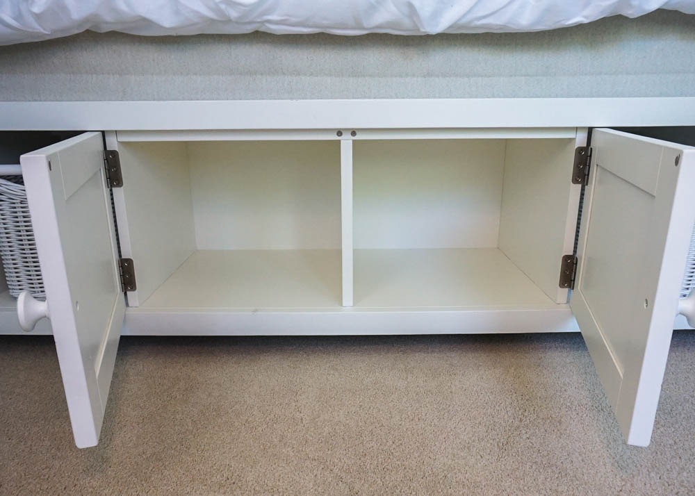 White Country Style Queen Size Storage Bed by Pottery Barn